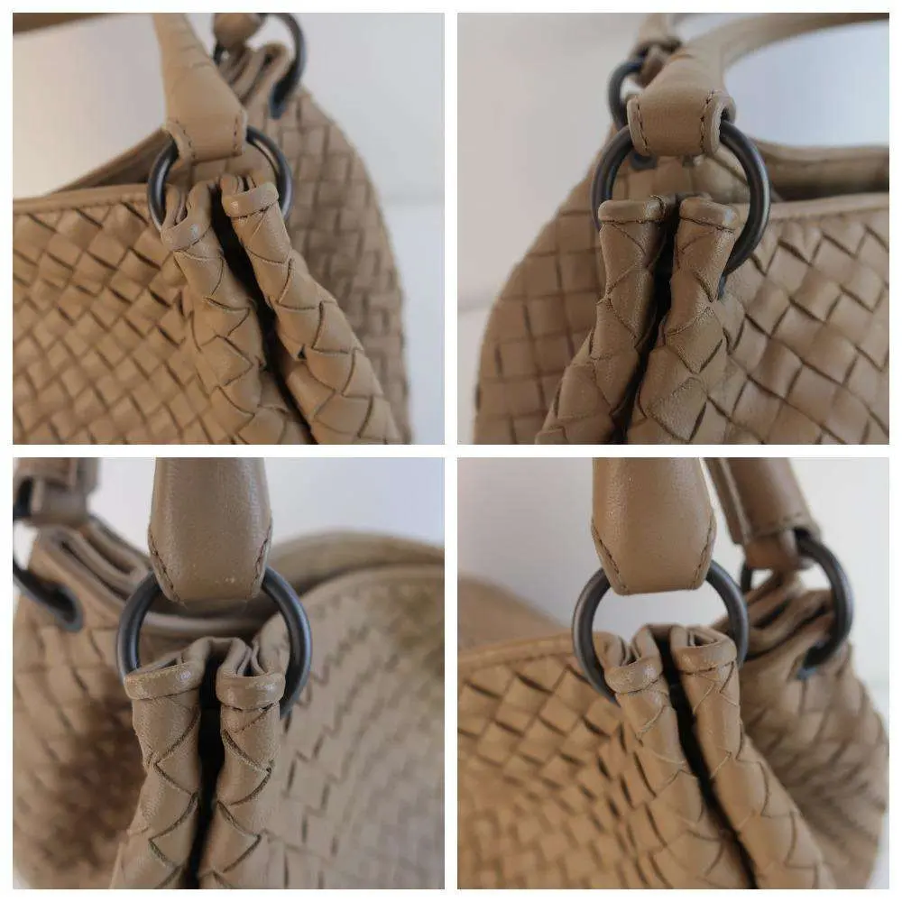 Bottega Veneta Beige Intrecciato Woven Nappa Leather Parachute Bag - Image 6