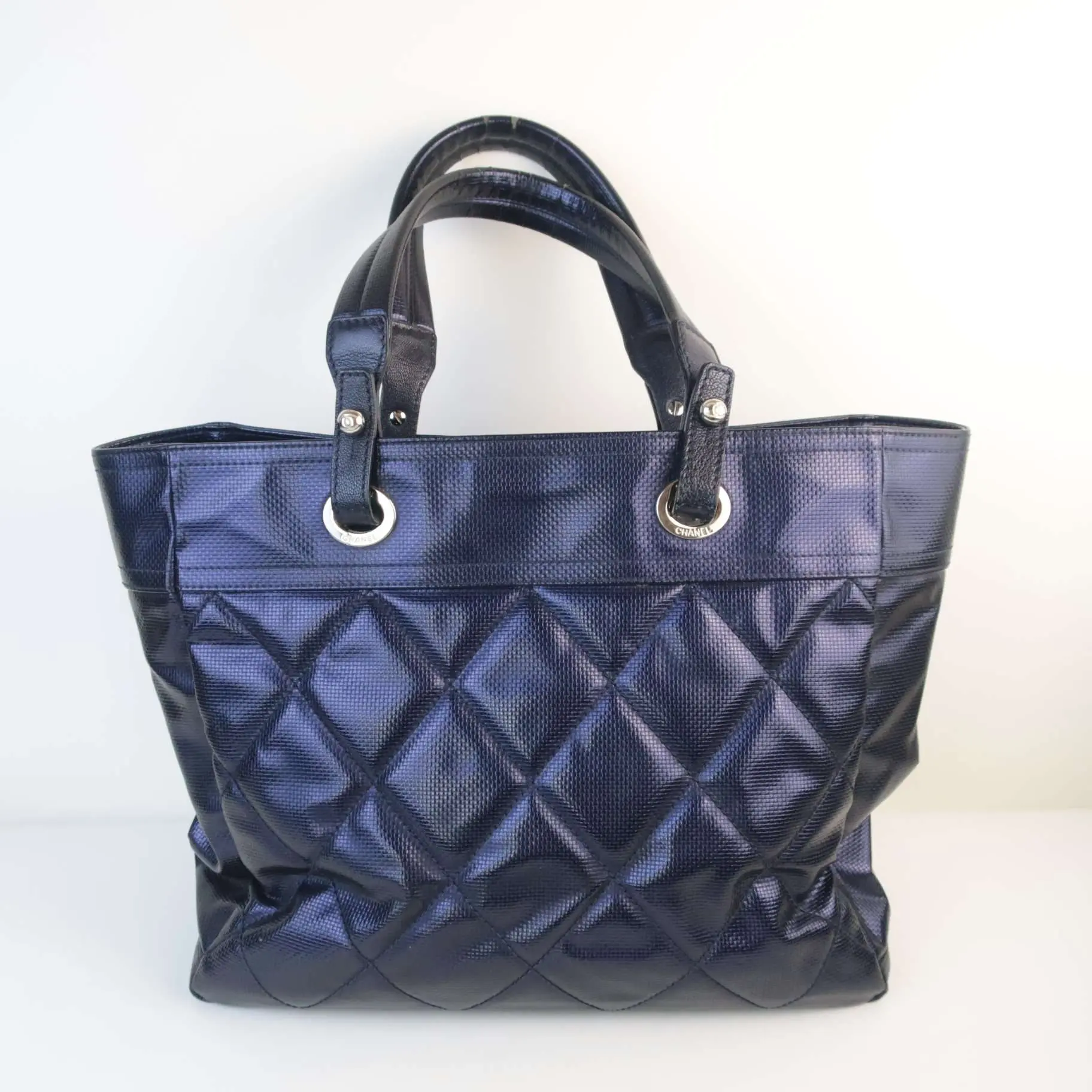 Chanel Blue Canvas Biarritz Tote Bag - Image 4
