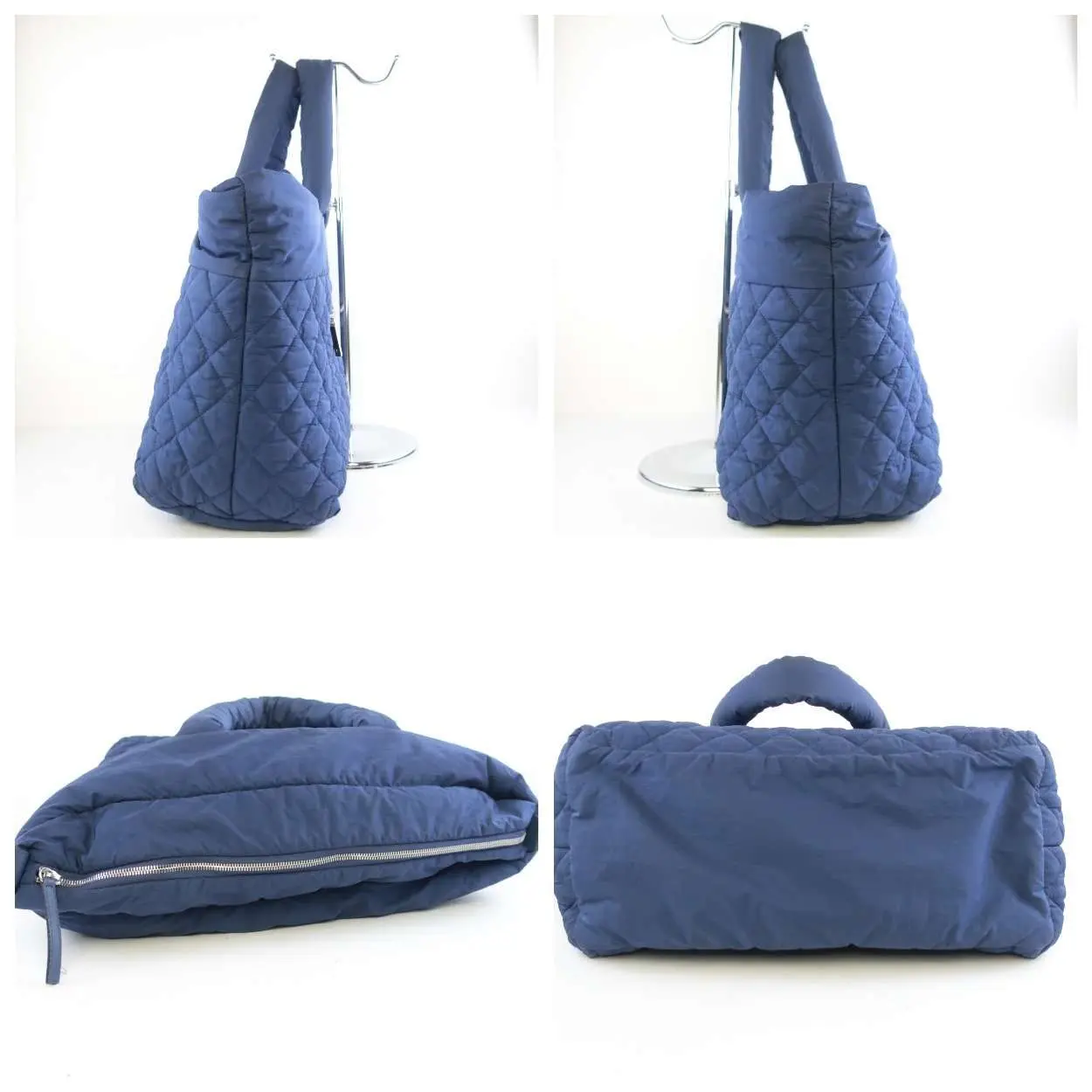 Chanel Blue Khaki Nylon Reversible Cocoon Tote Bag - Image 7