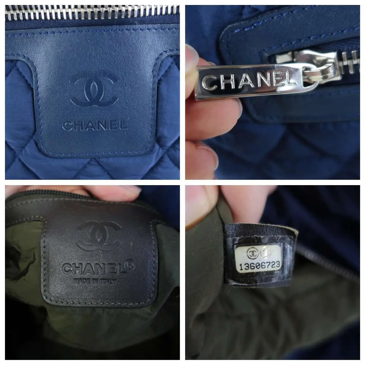 Chanel Blue Khaki Nylon Reversible Cocoon Tote Bag - Image 8