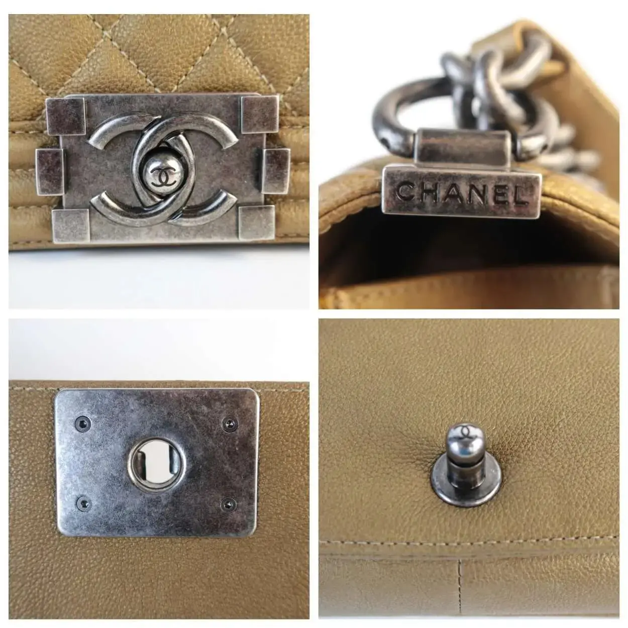 Chanel Gold Medium Boy Ruthenium Hardware Bag - Image 11