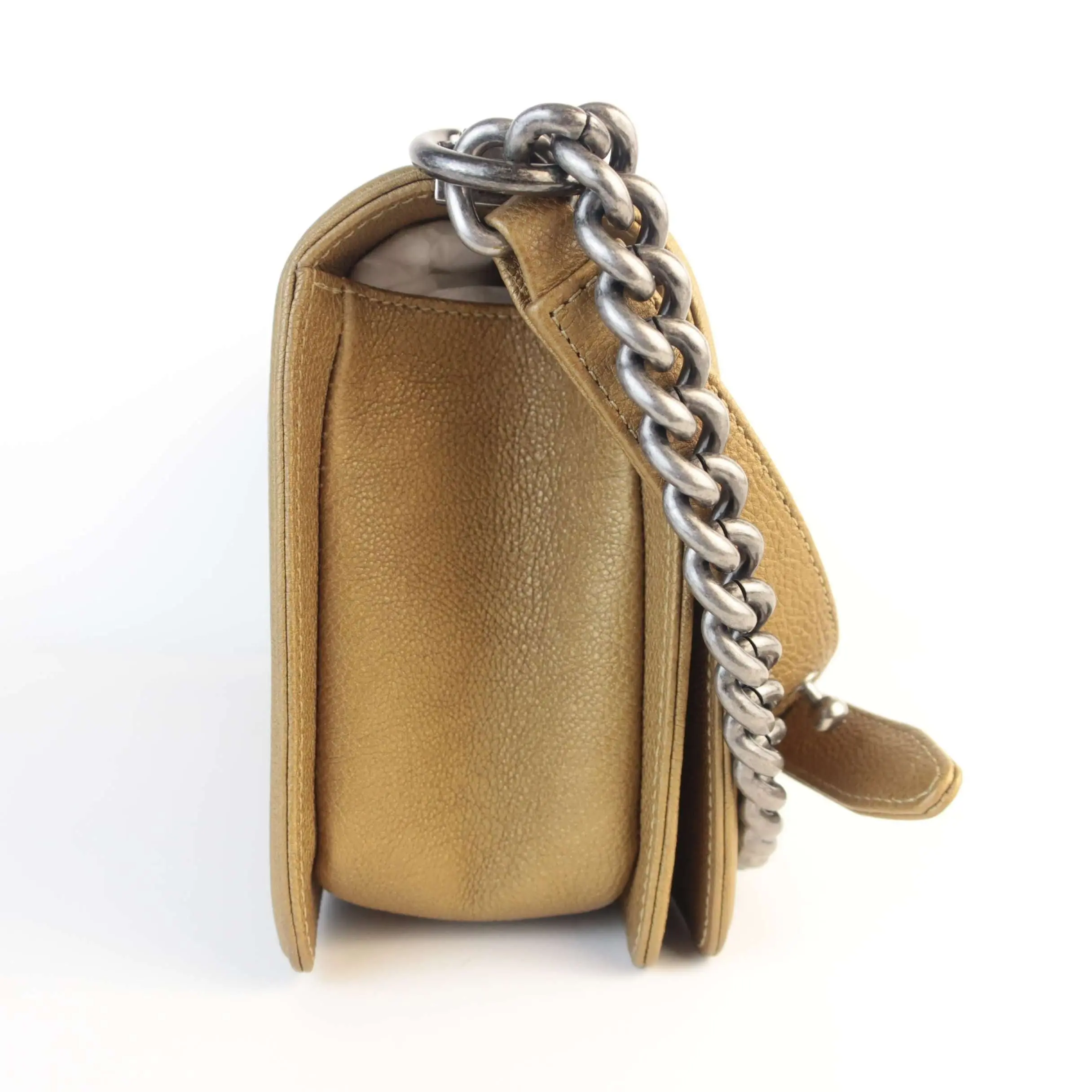 Chanel Gold Medium Boy Ruthenium Hardware Bag - Image 4