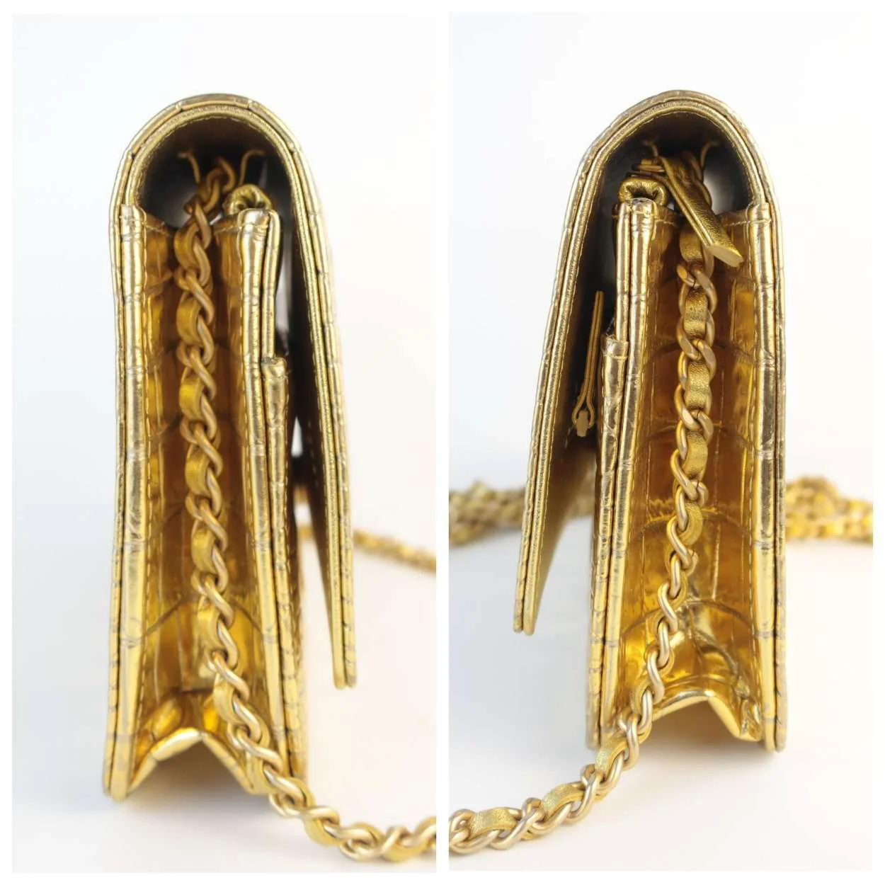 Chanel Runway Metallic Crocodile Embossed WOC - Image 8