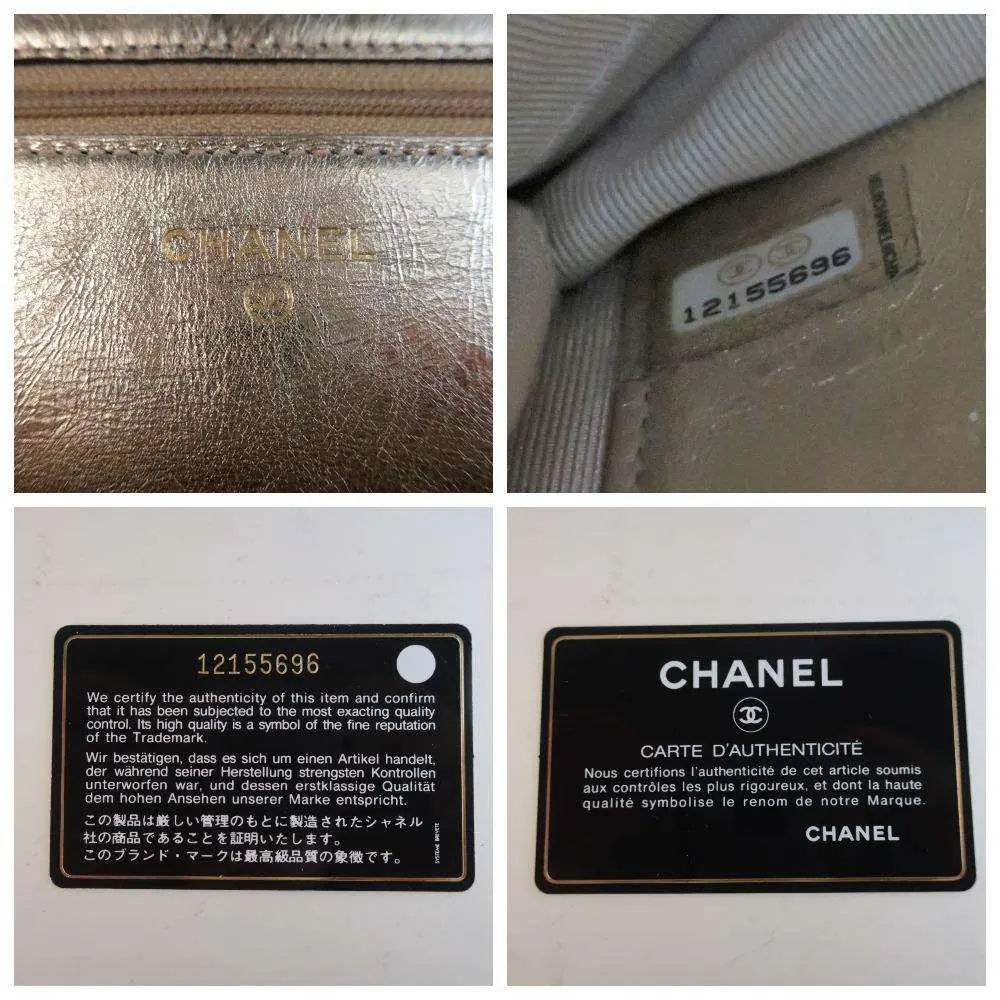 Chanel Aged Calfskin Metallic Gold 2.55 Wallet On Chain (WOC) - Image 12