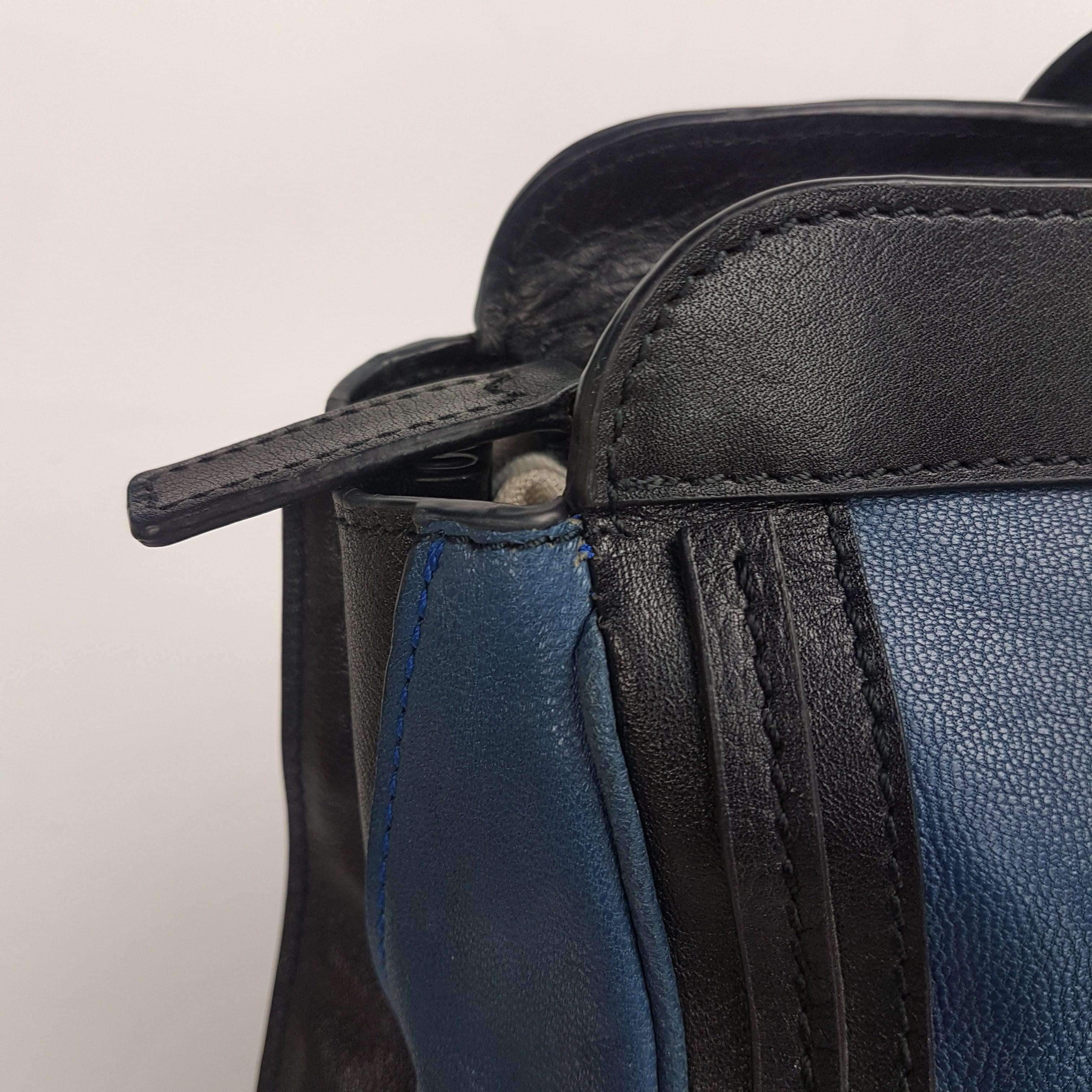 Chloe Blue/Black Leather Medium Alice Satchel Bag - Image 175