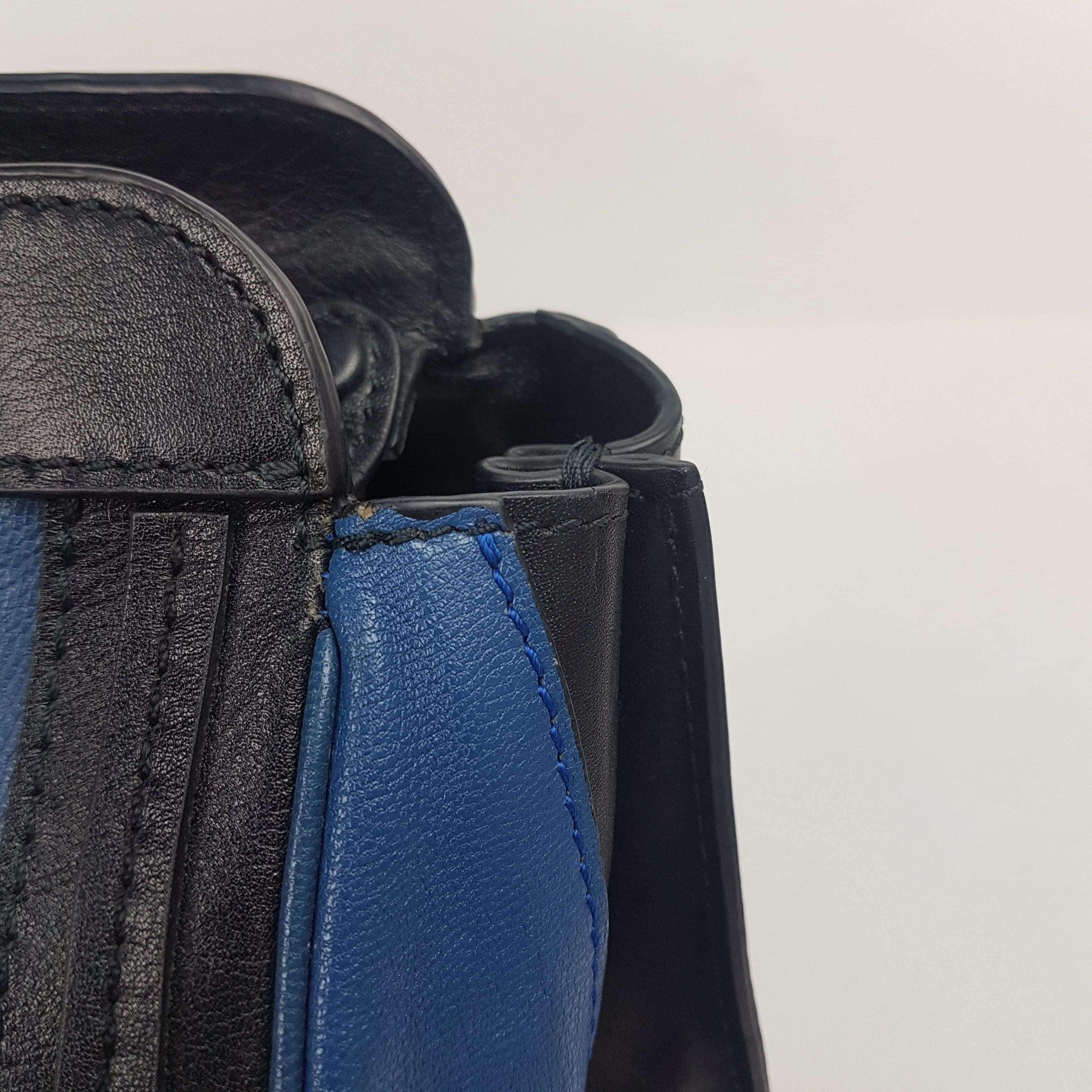 Chloe Blue/Black Leather Medium Alice Satchel Bag - Image 189