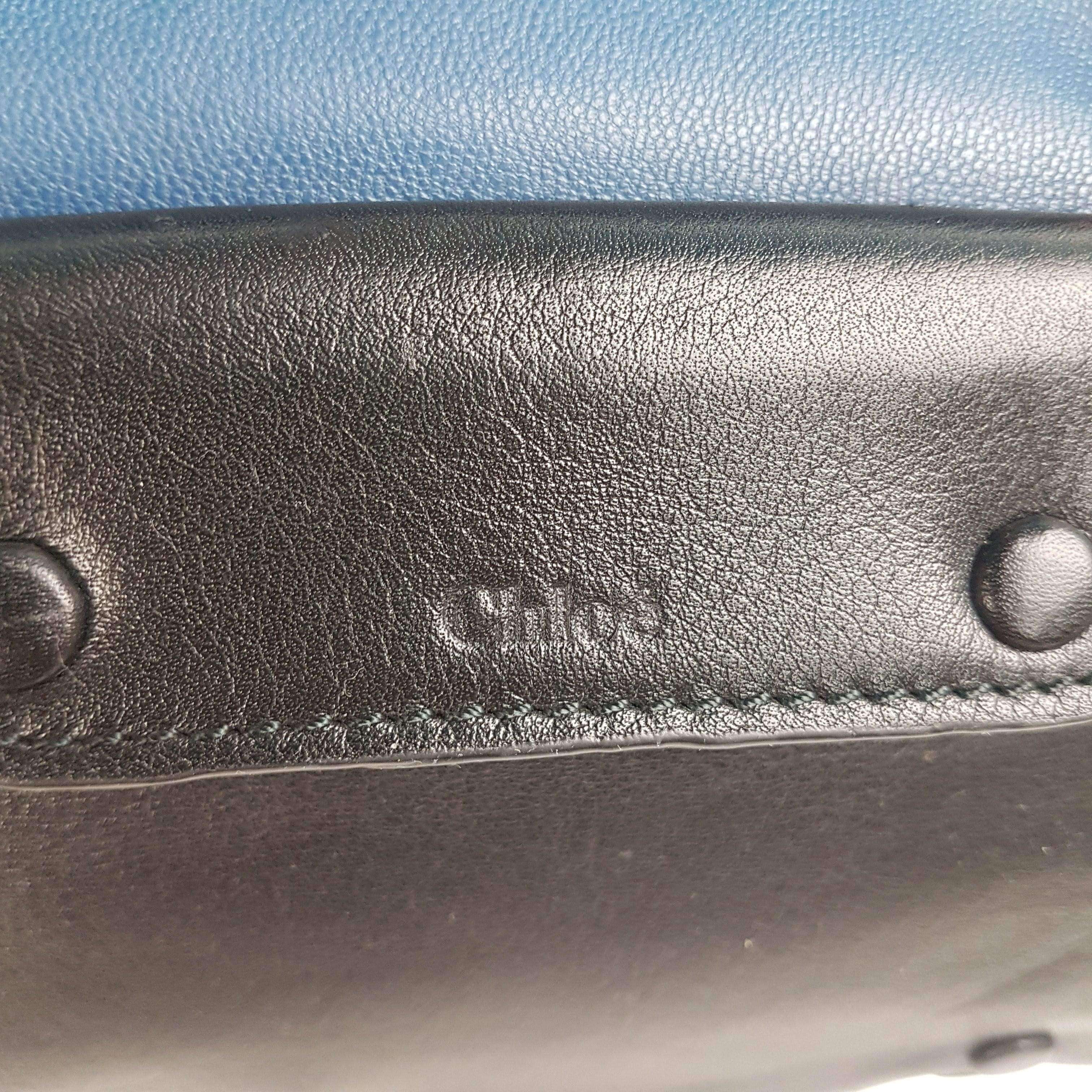 Chloe Blue/Black Leather Medium Alice Satchel Bag - Image 192