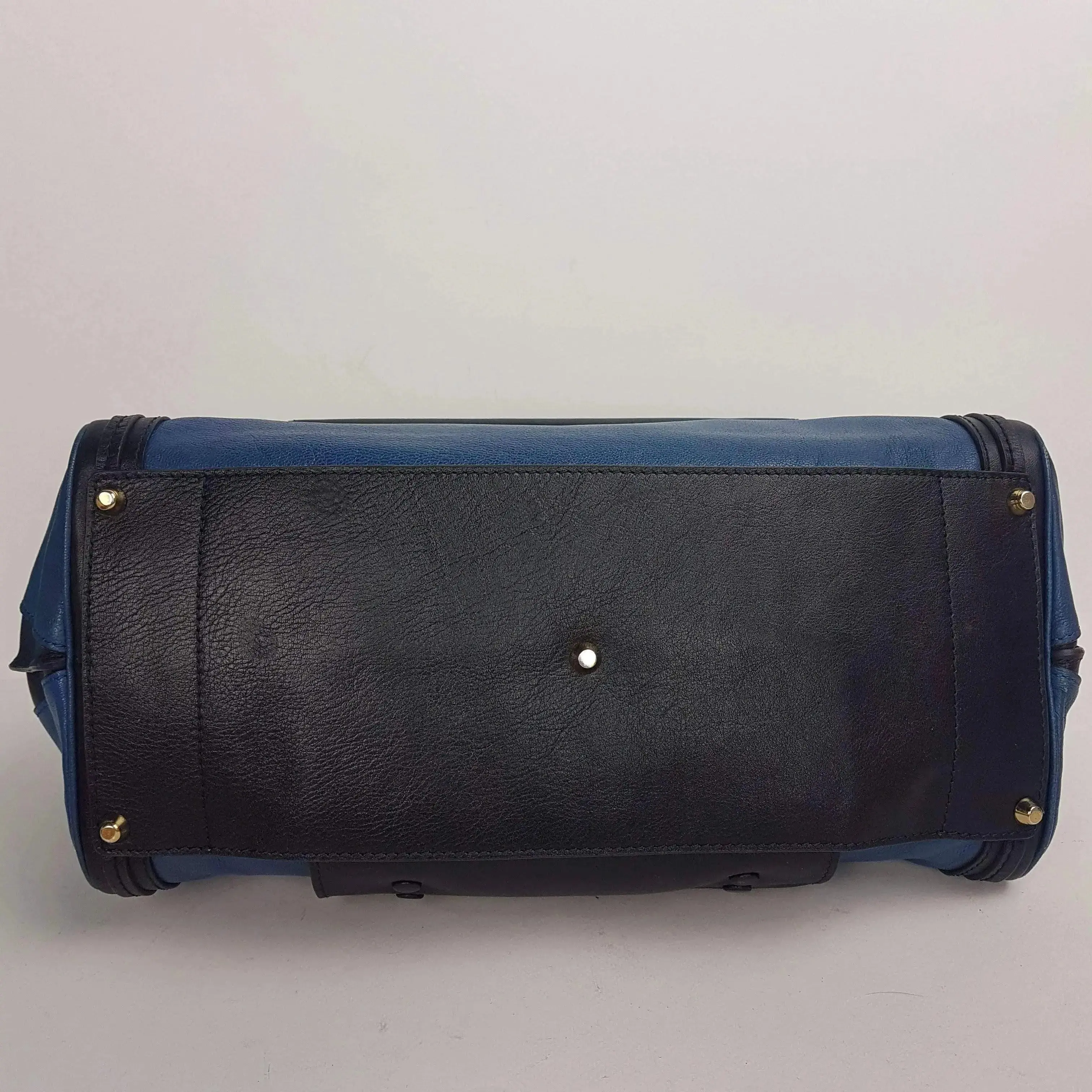 Chloe Blue/Black Leather Medium Alice Satchel Bag - Image 4
