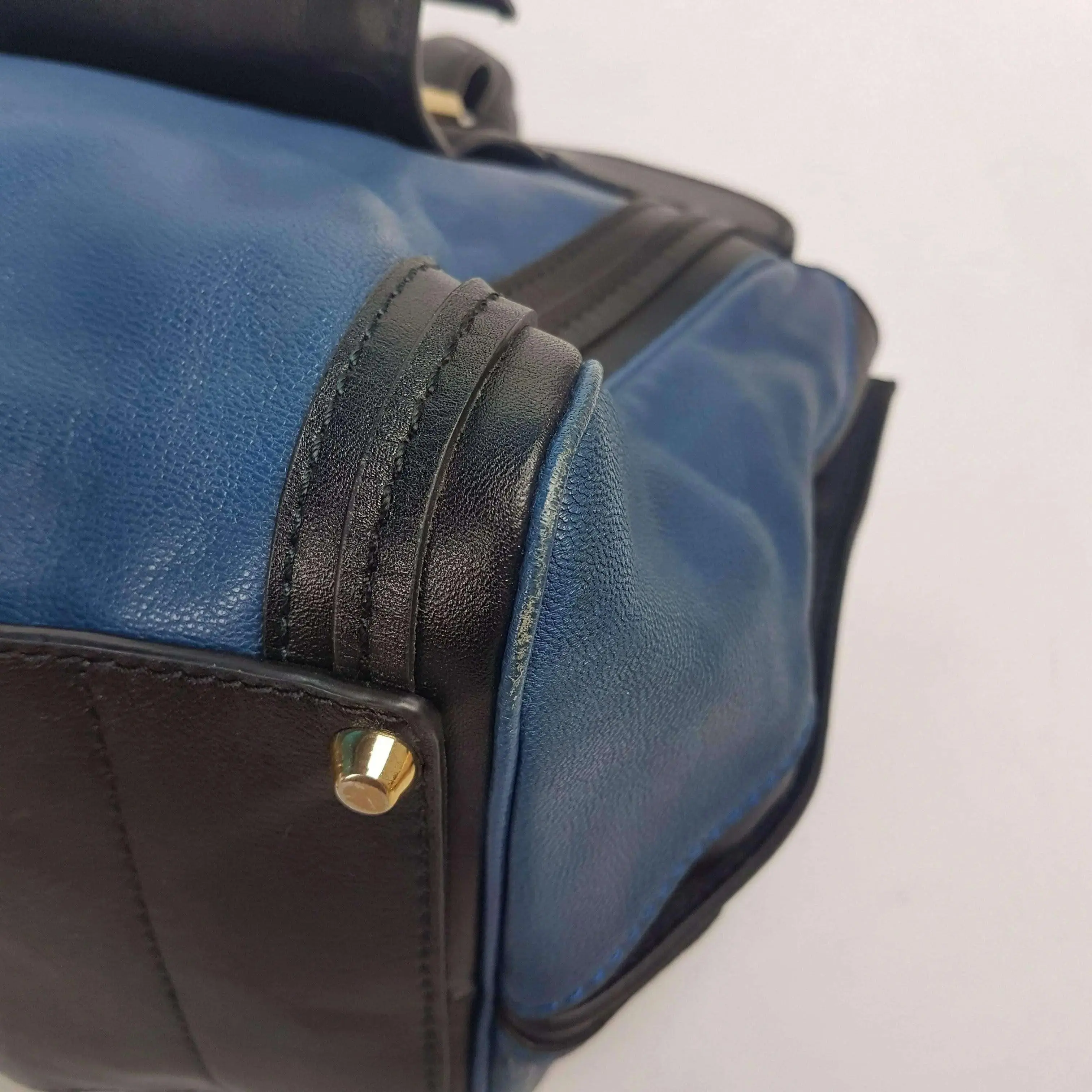 Chloe Blue/Black Leather Medium Alice Satchel Bag - Image 9