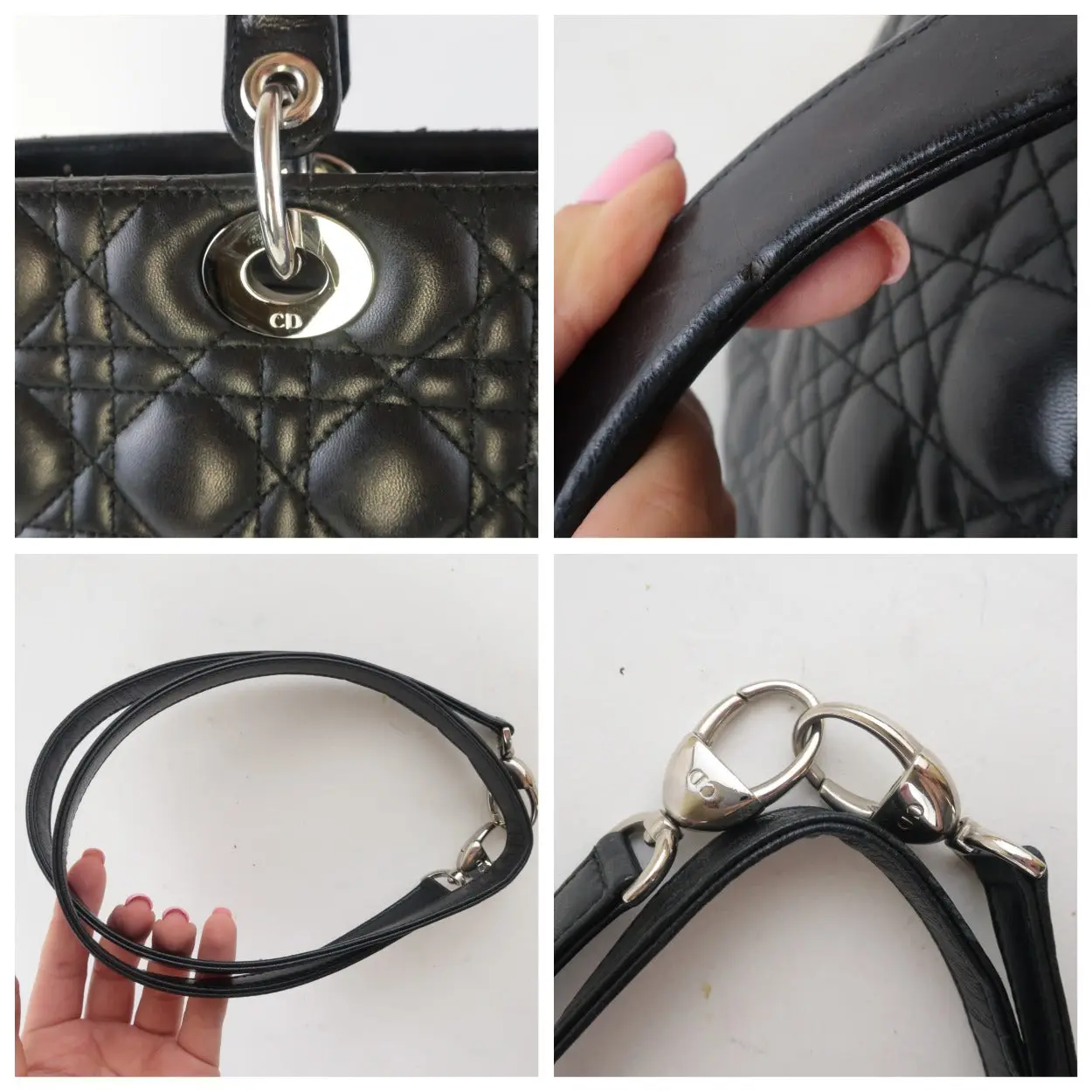 Christian Dior Black Cannage Lambskin Large Lady Dior Shoulder Bag - Image 22