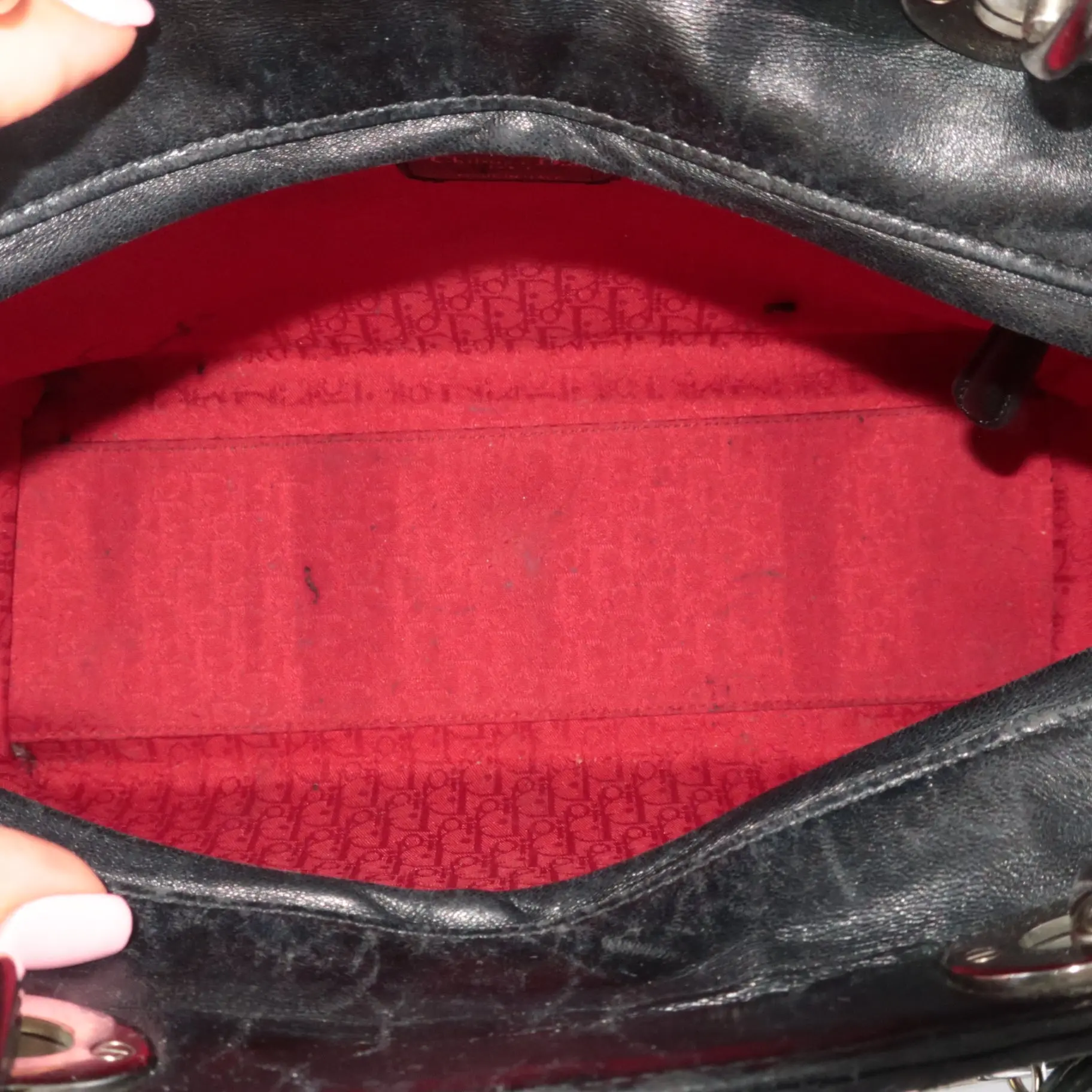 Christian Dior Black Cannage Lambskin Large Lady Dior Shoulder Bag - Image 5