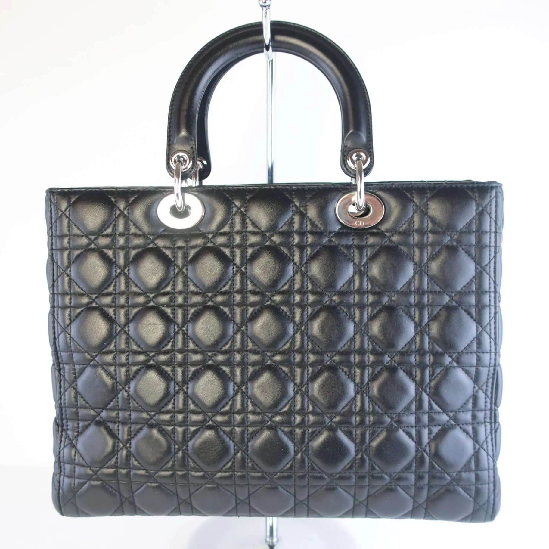 Christian Dior Black Cannage Lambskin Large Lady Dior Shoulder Bag - Image 15