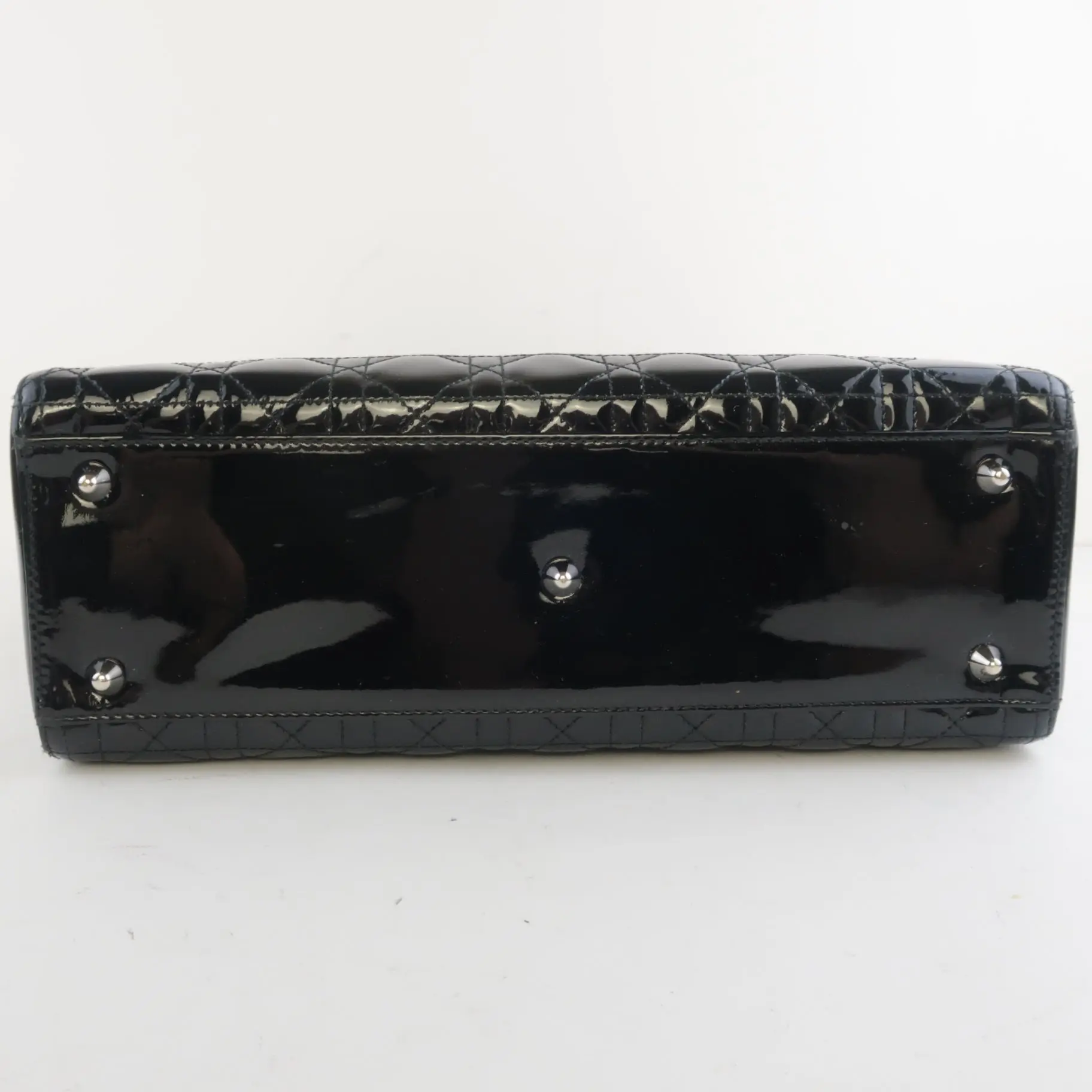 Christian Dior Black Cannage Patent Leather Large Lady Dior Shoulder Bag - Image 23
