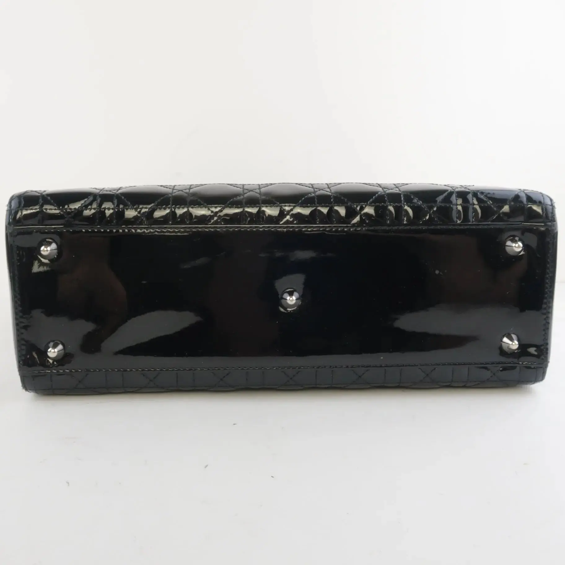 Christian Dior Black Cannage Patent Leather Large Lady Dior Shoulder Bag - Image 25