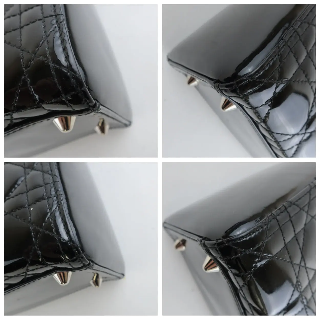 Christian Dior Black Cannage Patent Leather Large Lady Dior Shoulder Bag - Image 31