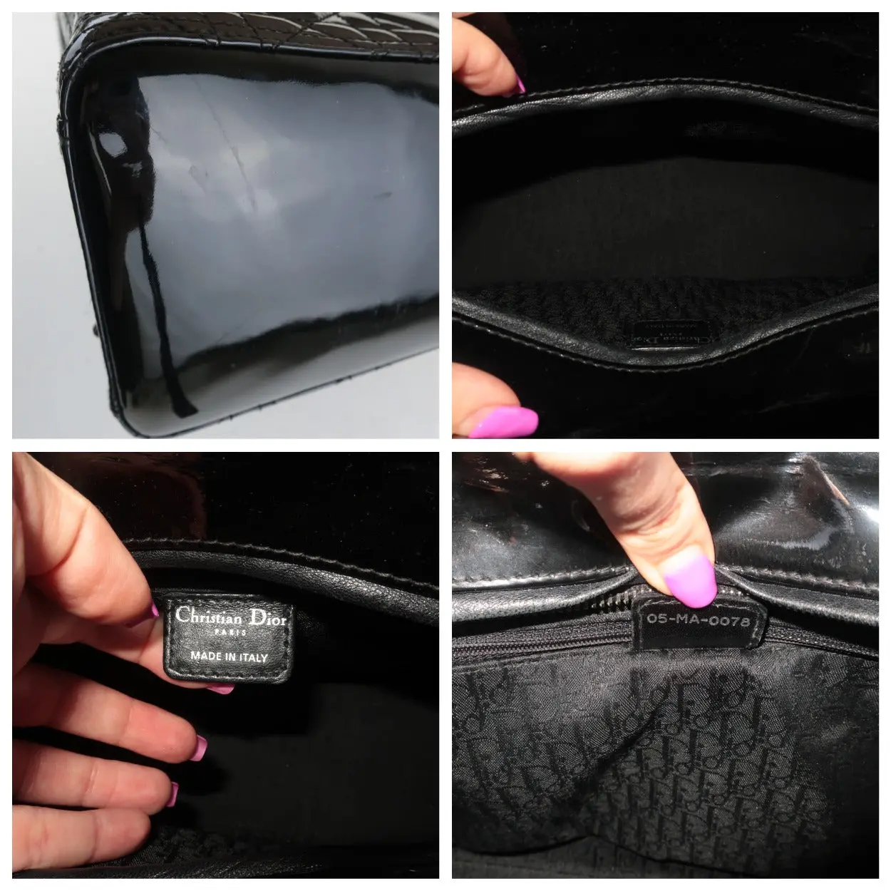 Christian Dior Black Cannage Patent Leather Large Lady Dior Shoulder Bag - Image 32