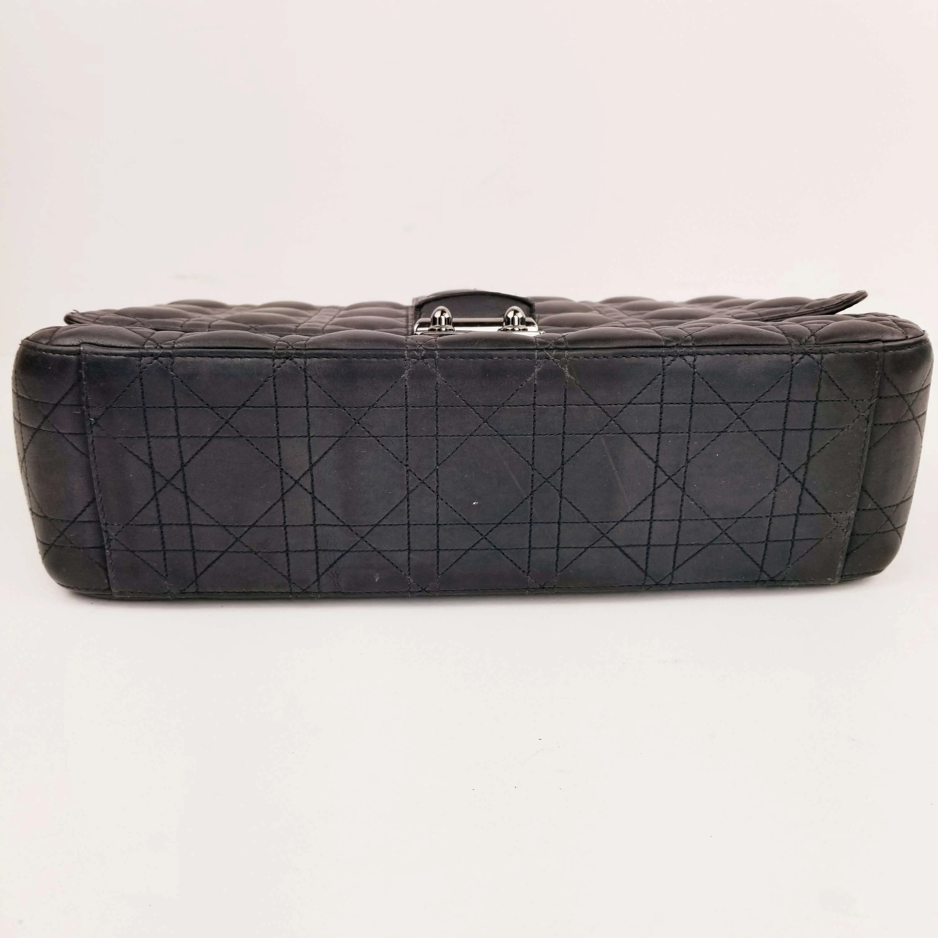 Christian Dior Black Cannage Quilted Lambskin Leather Miss Dior Large Flap Bag - Image 11
