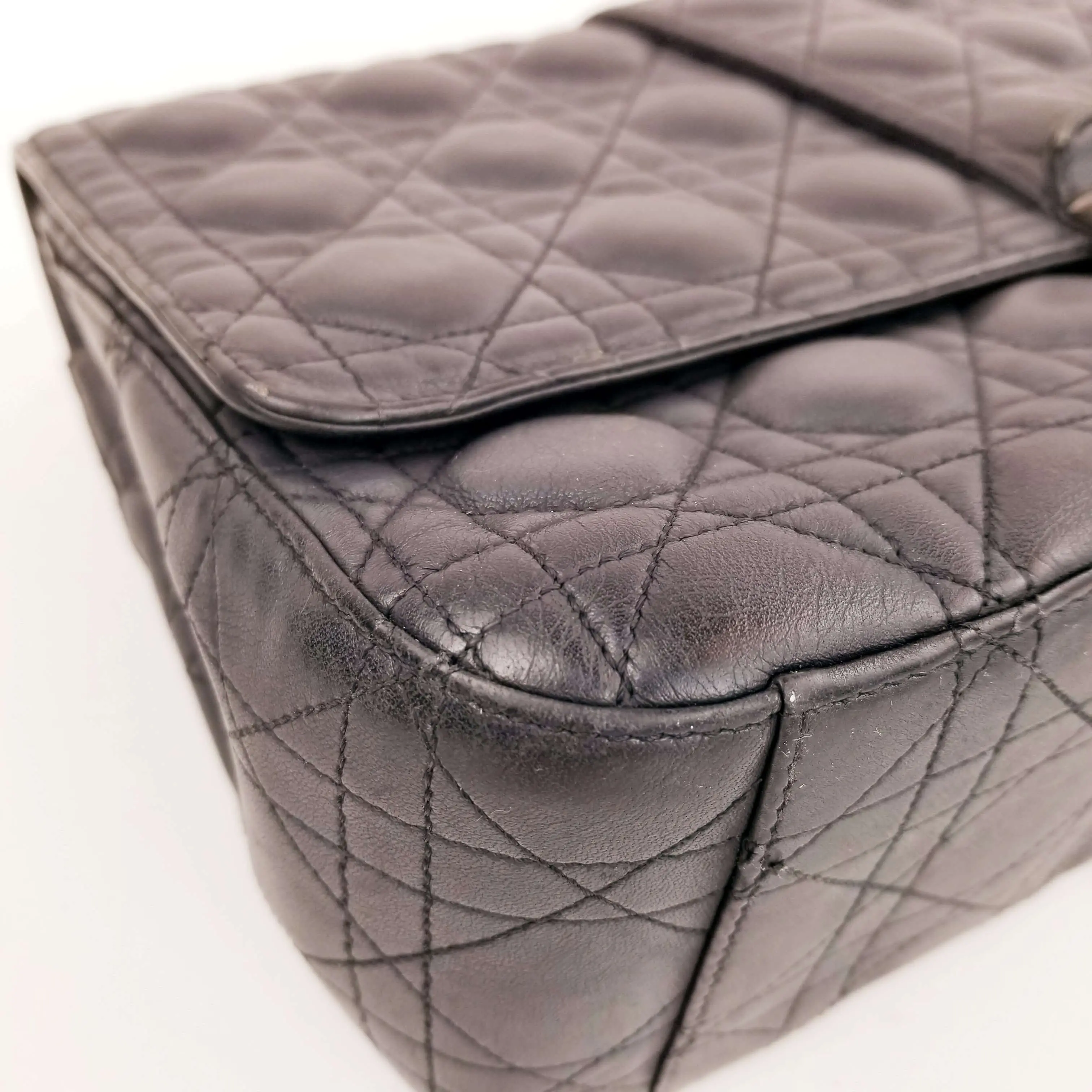 Christian Dior Black Cannage Quilted Lambskin Leather Miss Dior Large Flap Bag - Image 31