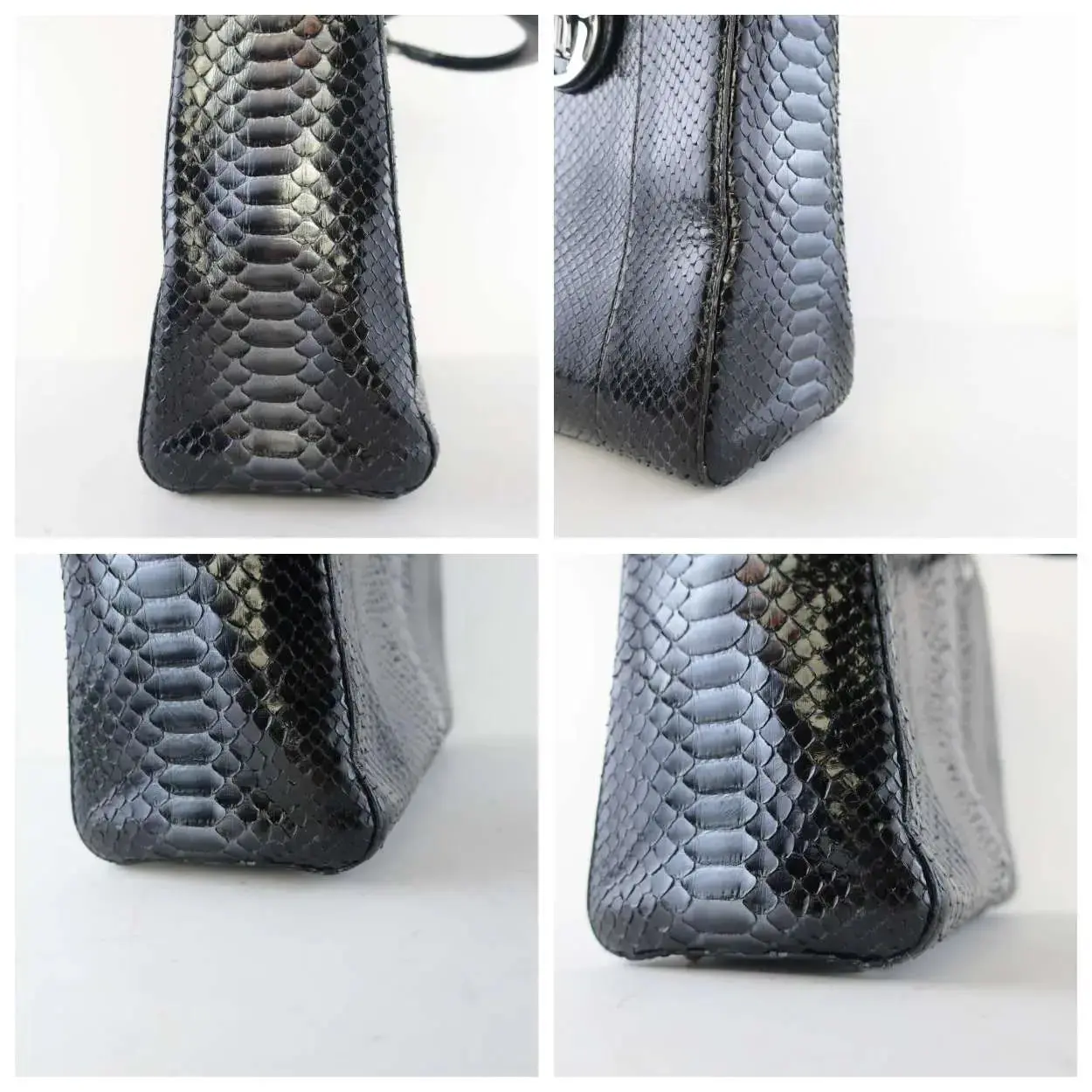 Christian Dior Black Python Large Lady Dior Bag - Image 12