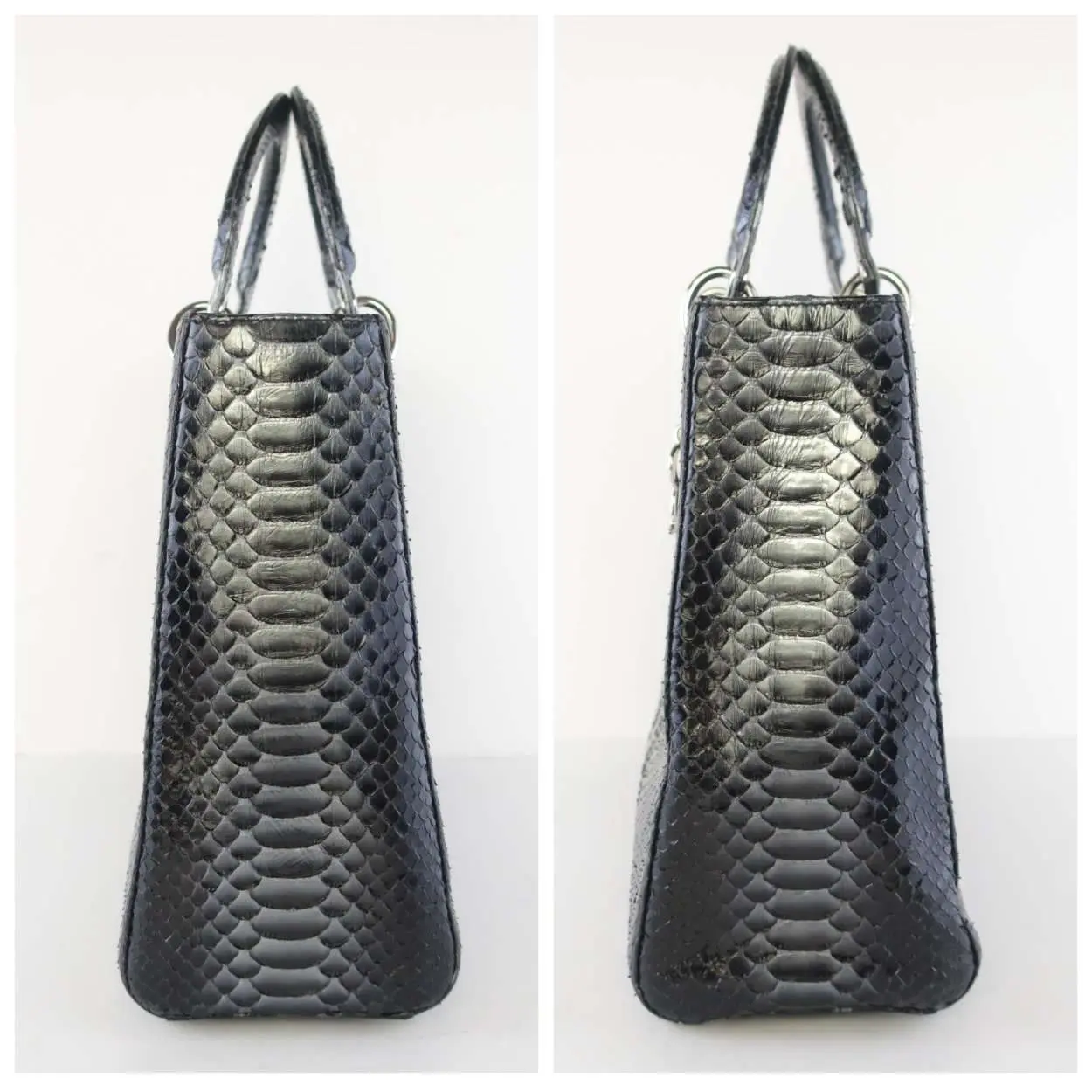 Christian Dior Black Python Large Lady Dior Bag - Image 20