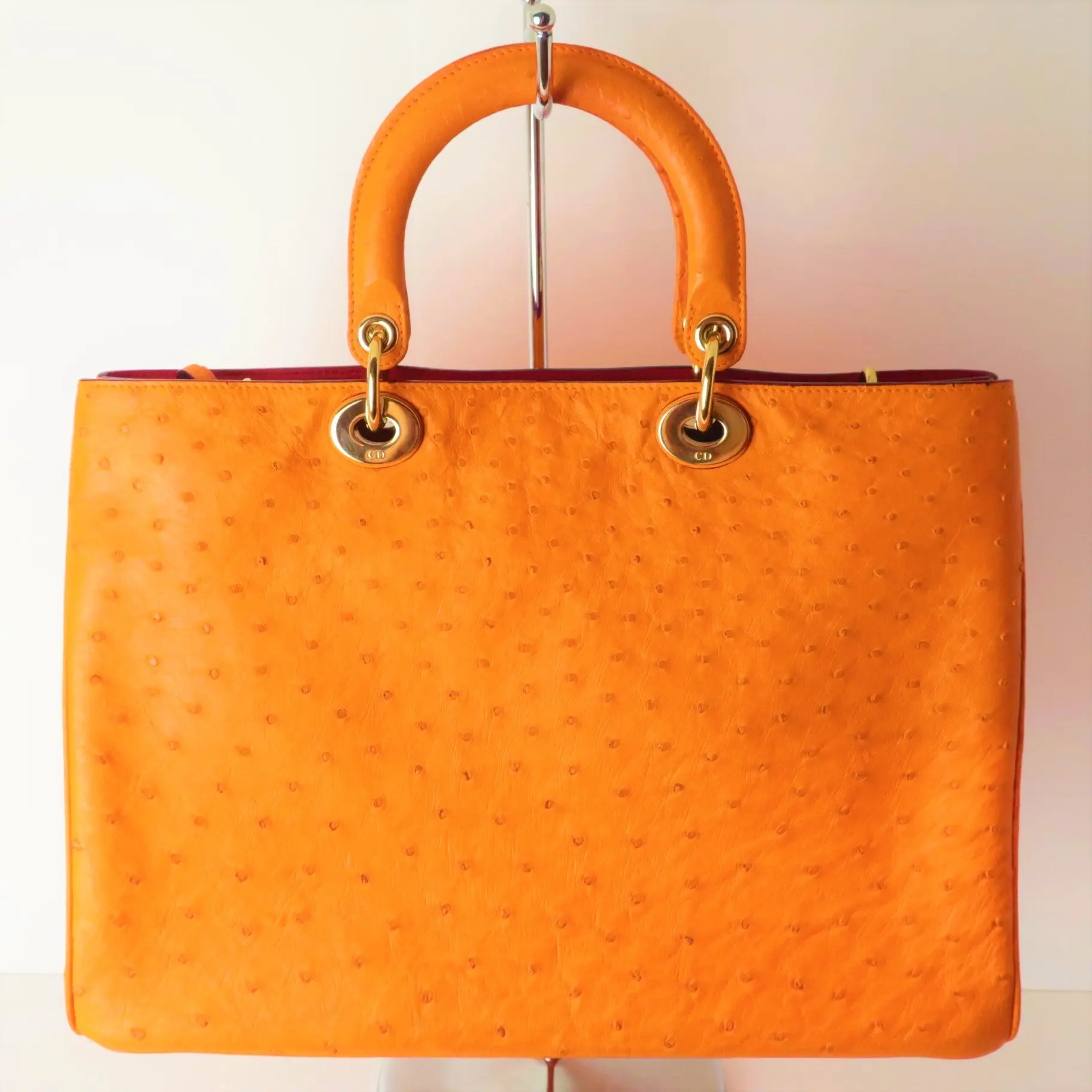 Christian Dior Limited Edition Ostrich Large Diorissimo Shoulder Bag (779) - Image 5