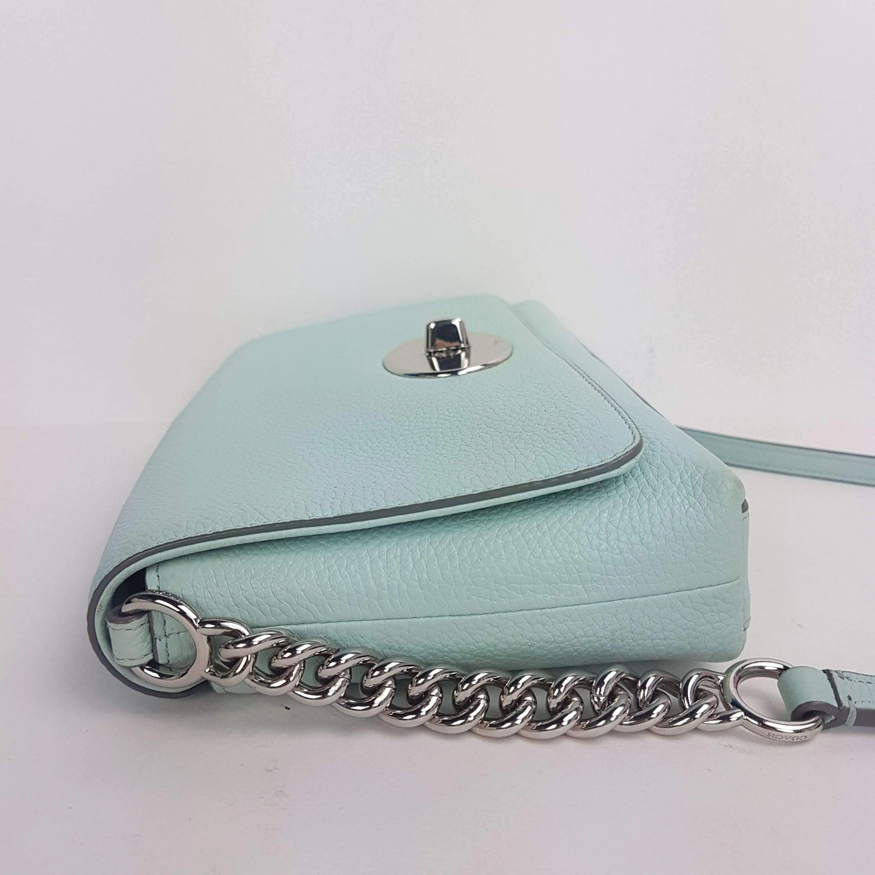 Coach Crosstown Crossbody Bag In Pebble Leather Light Green - Image 5