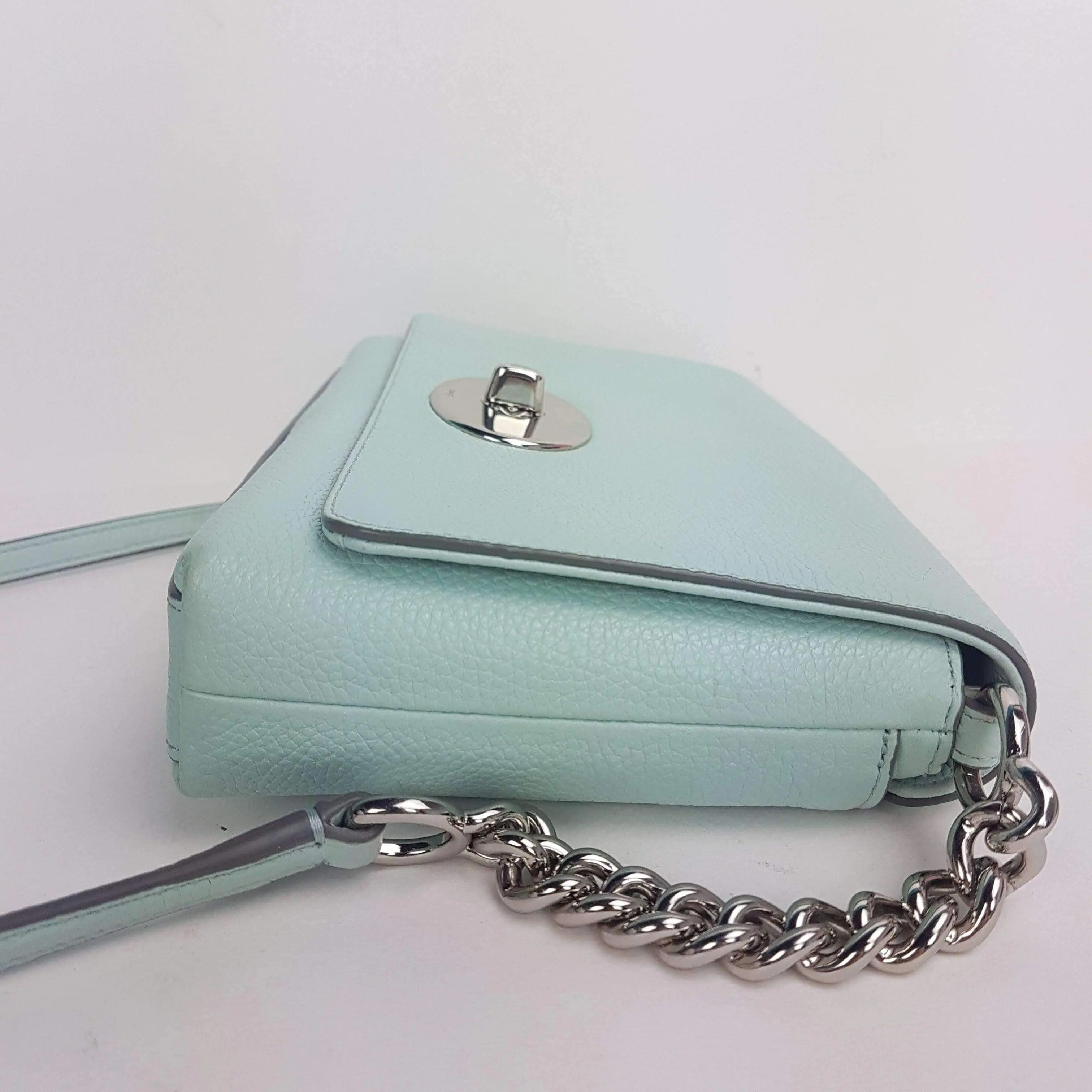 Coach Crosstown Crossbody Bag In Pebble Leather Light Green - Image 6