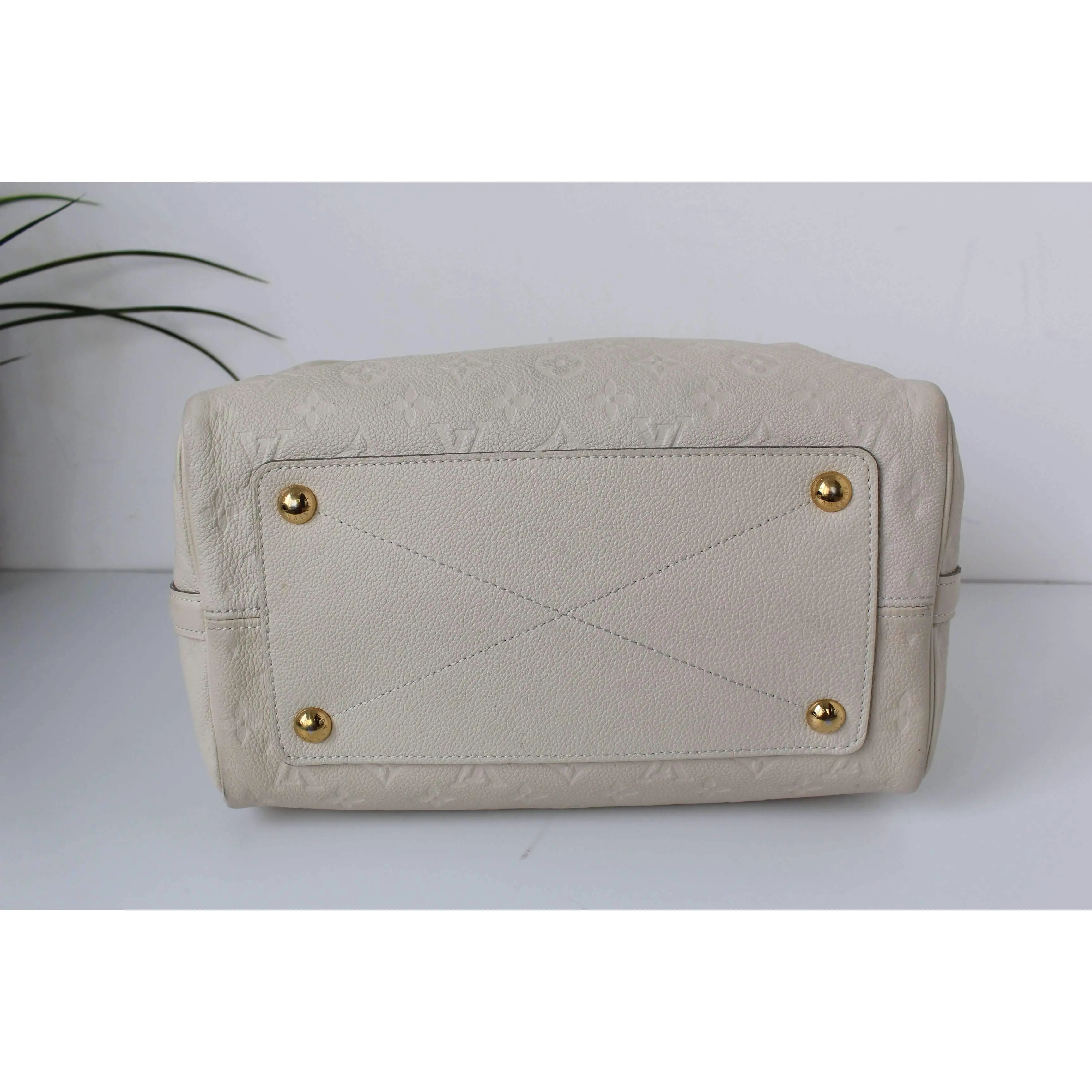 Louis Vuitton Speedy Bandouliere 30 Empreinte Beige Bag - Image 13