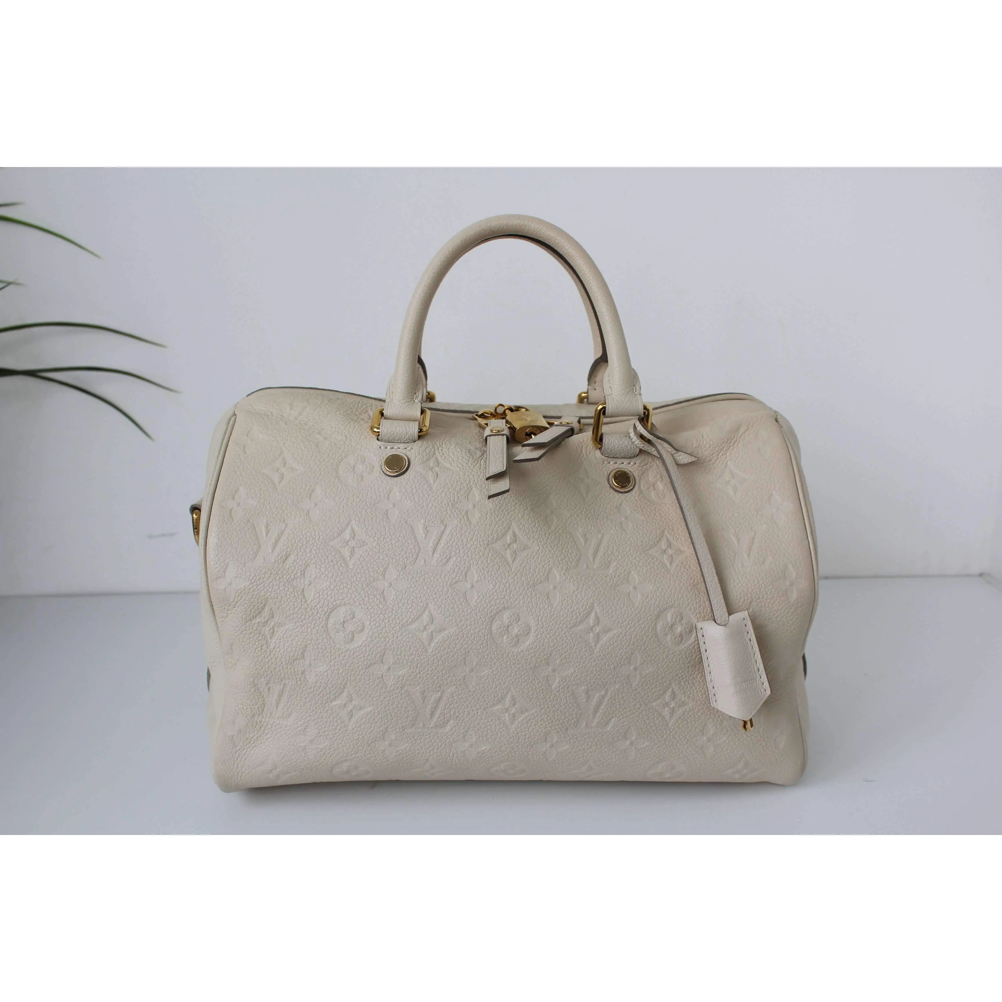 Louis Vuitton Speedy Bandouliere 30 Empreinte Beige Bag - Image 5
