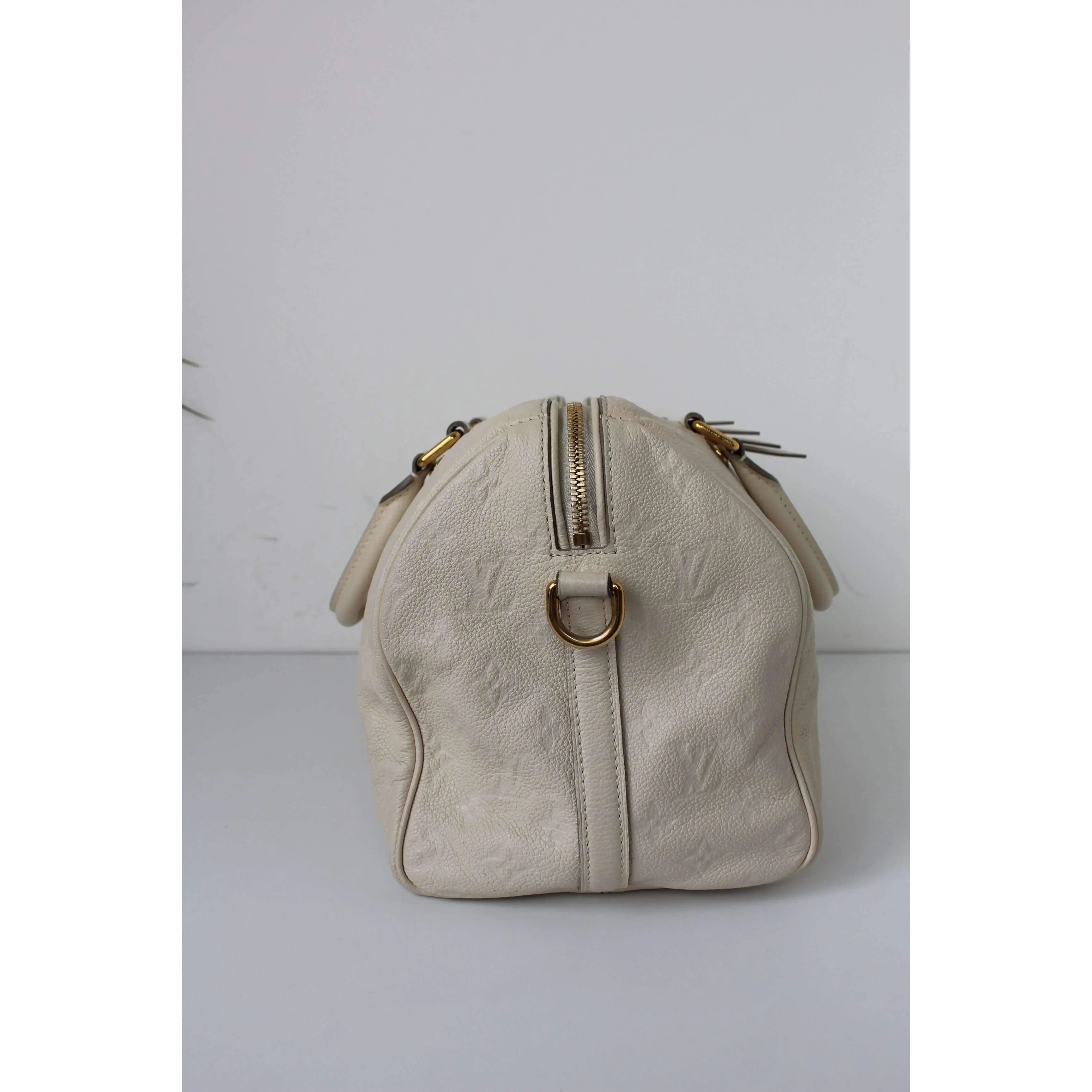 Louis Vuitton Speedy Bandouliere 30 Empreinte Beige Bag - Image 8