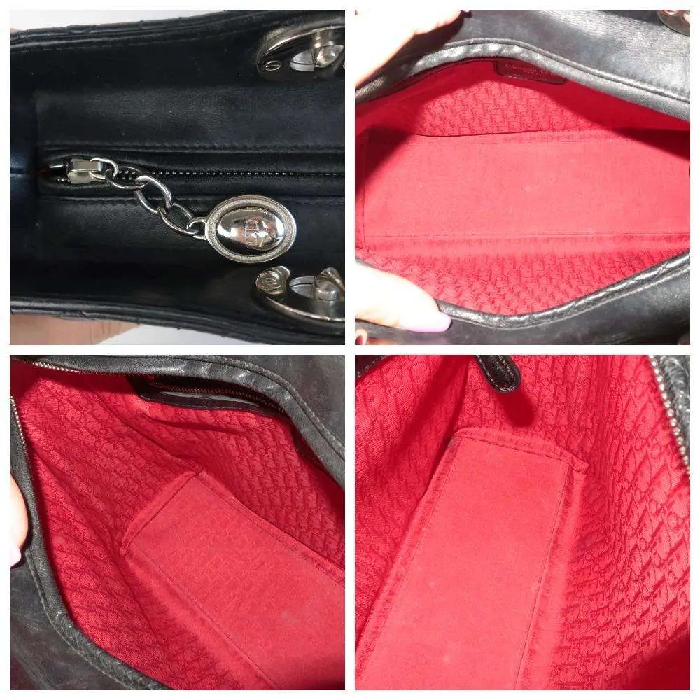 Christian Dior Black Cannage Lambskin Large Lady Dior Shoulder Bag - Image 10