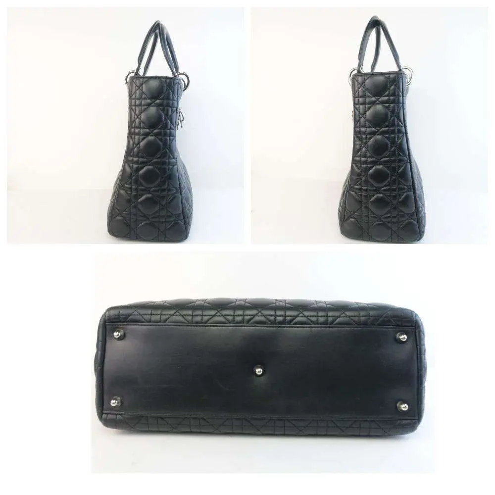 Christian Dior Black Cannage Lambskin Large Lady Dior Shoulder Bag - Image 13