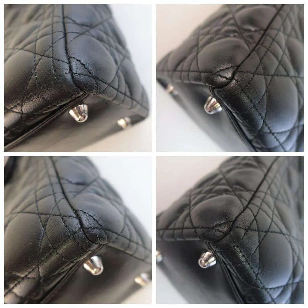 Christian Dior Black Cannage Lambskin Large Lady Dior Shoulder Bag - Image 14