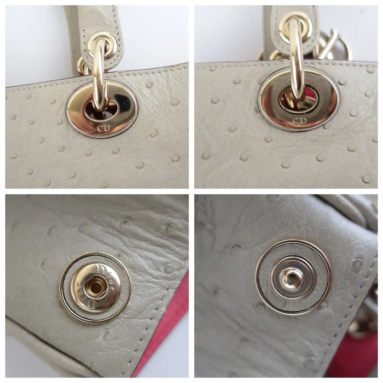 Dior Large Beige Ostrich Diorissimo Tote Bag - Image 11