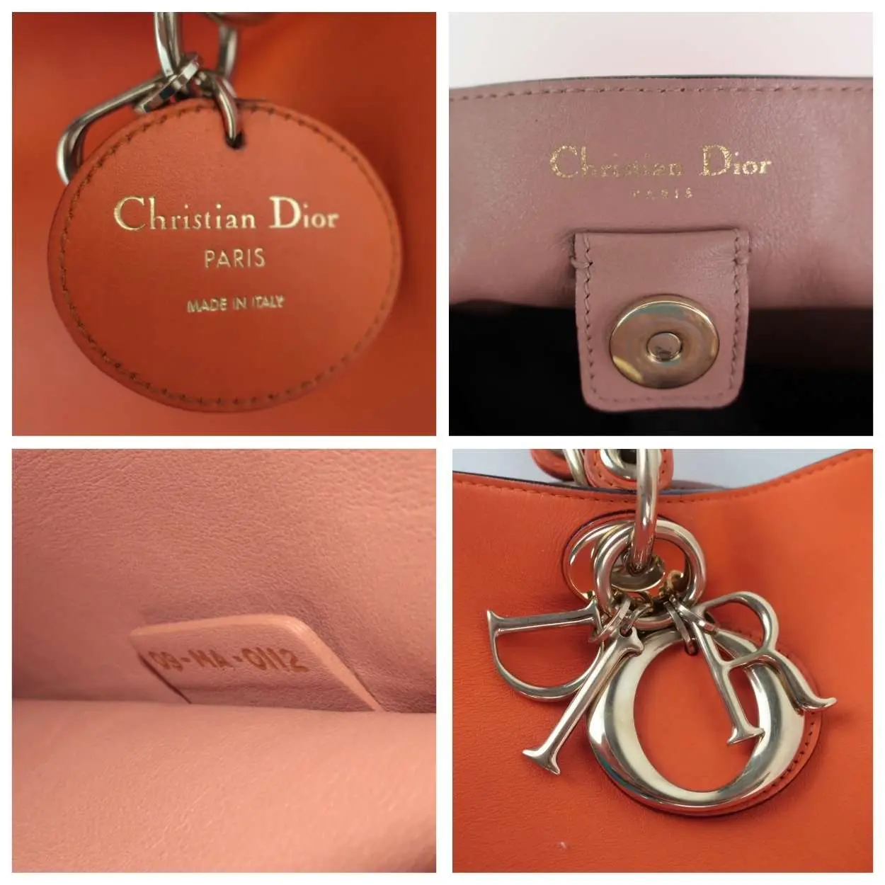 Dior Orange Calfskin Leather Diorissimo Large Tote Bag - Image 12