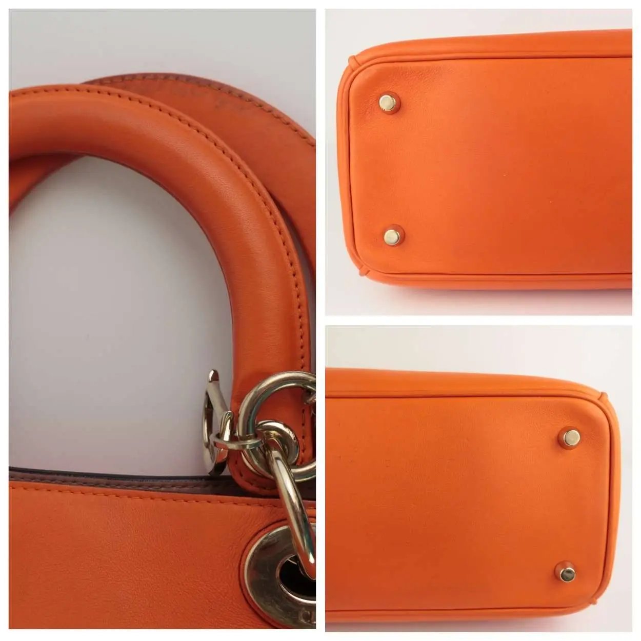 Dior Orange Calfskin Leather Diorissimo Large Tote Bag - Image 14