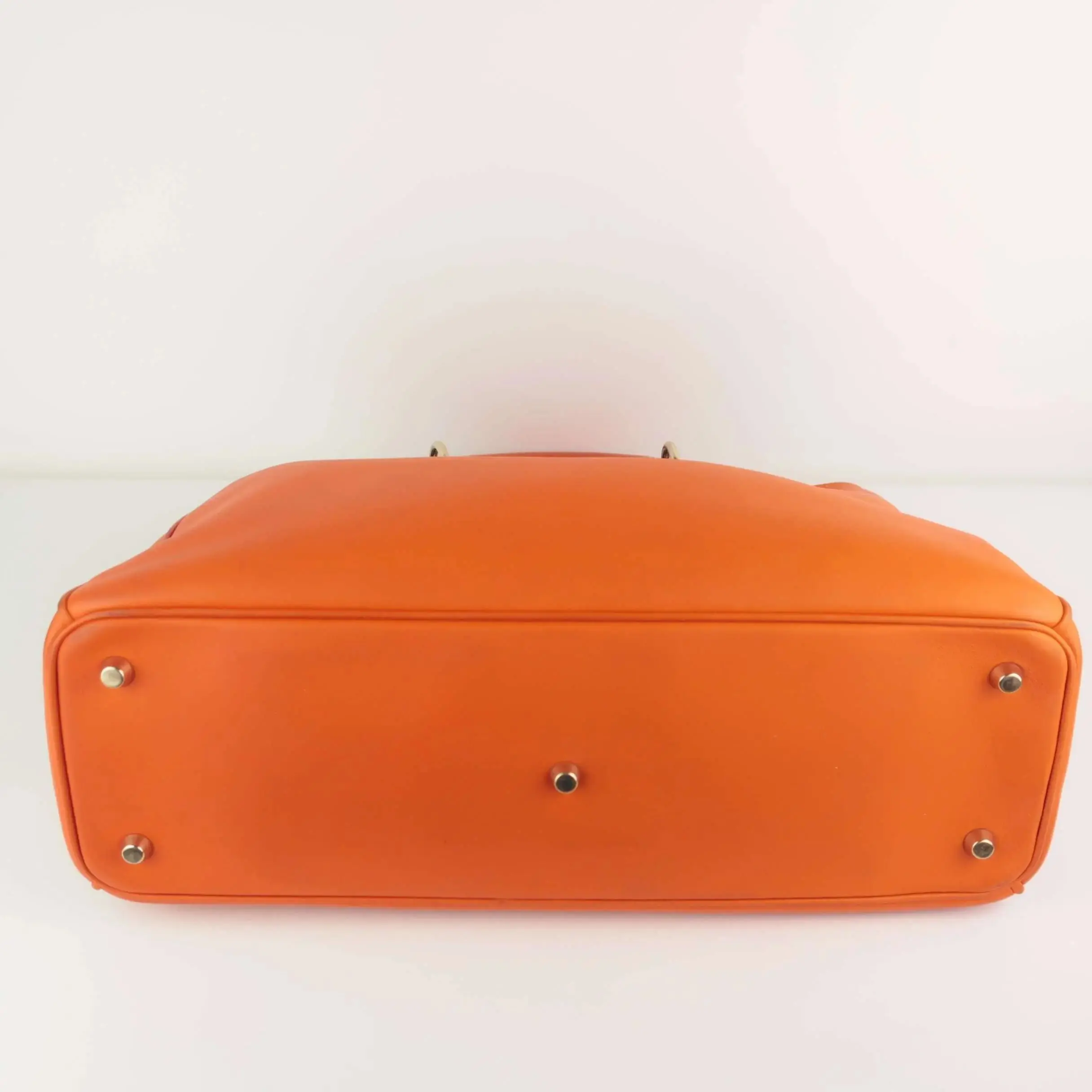 Dior Orange Calfskin Leather Diorissimo Large Tote Bag - Image 5