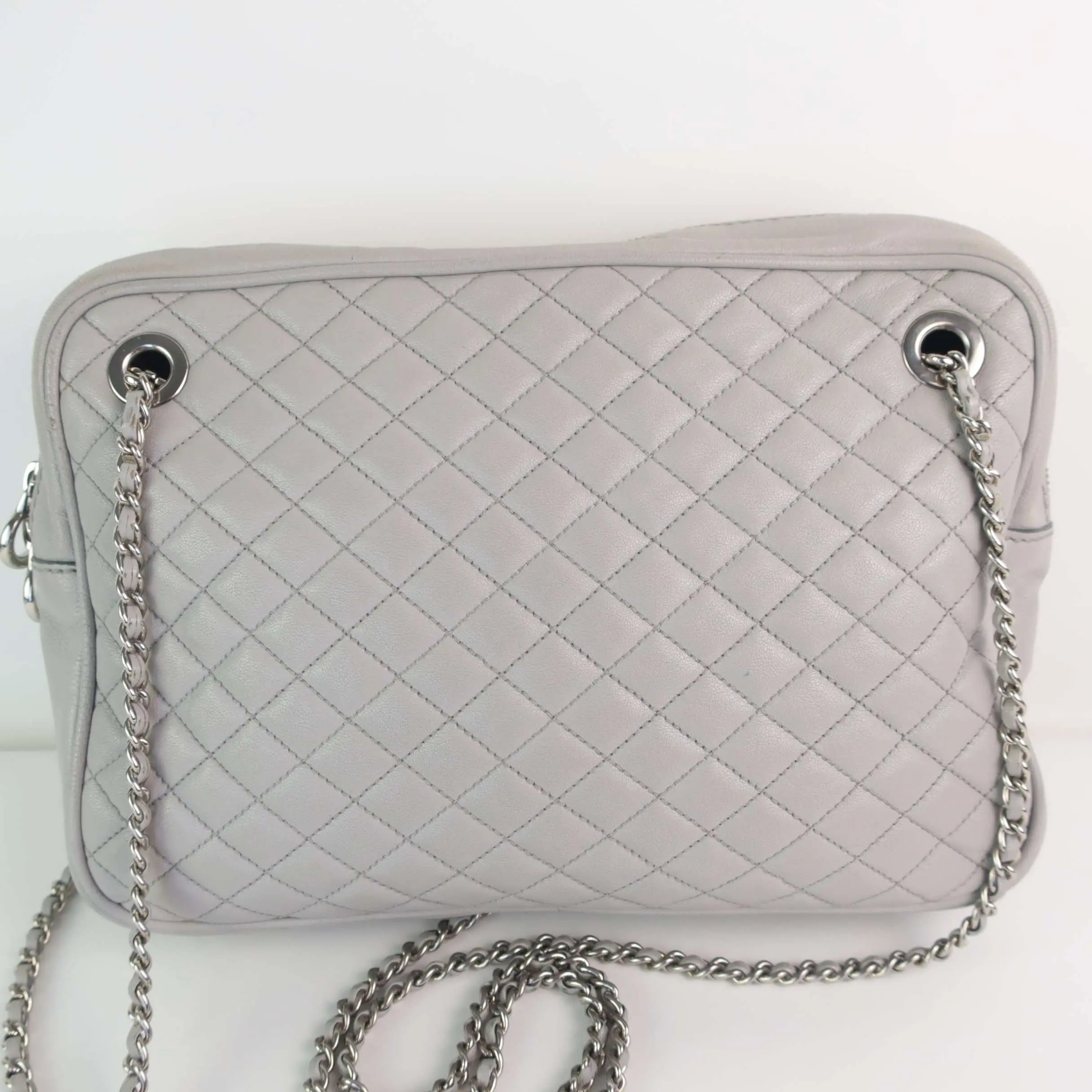 Dolce & Gabbana Light Grey Quilted Lily Glam Leather Bag - Image 2