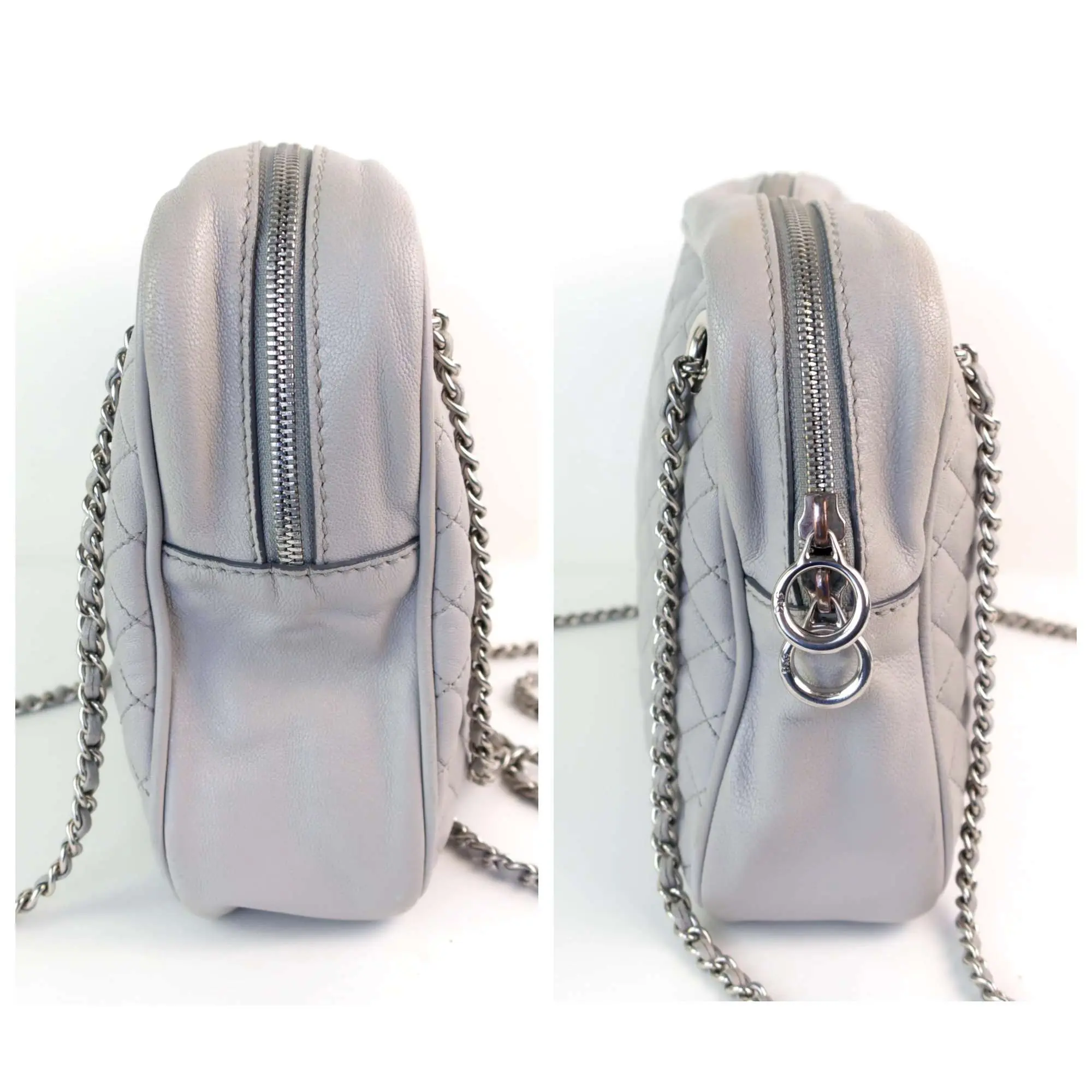 Dolce & Gabbana Light Grey Quilted Lily Glam Leather Bag - Image 9