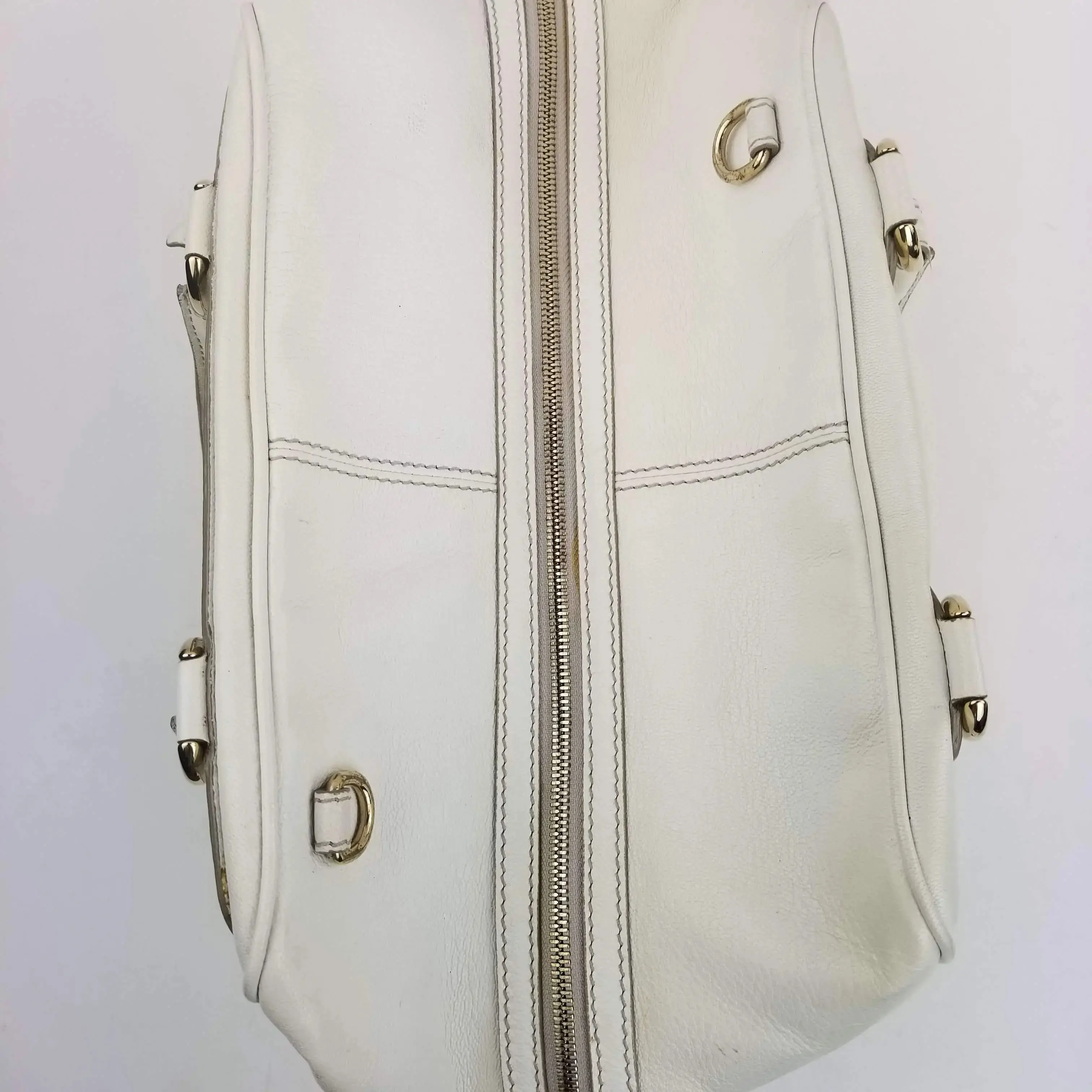 Dolce Gabbana White Goat Leather Large Handbag - Image 15