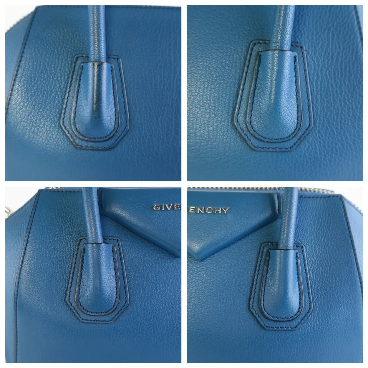 Givenchy Blue Pebbled Leather Antigona Shoulder bag - Image 8