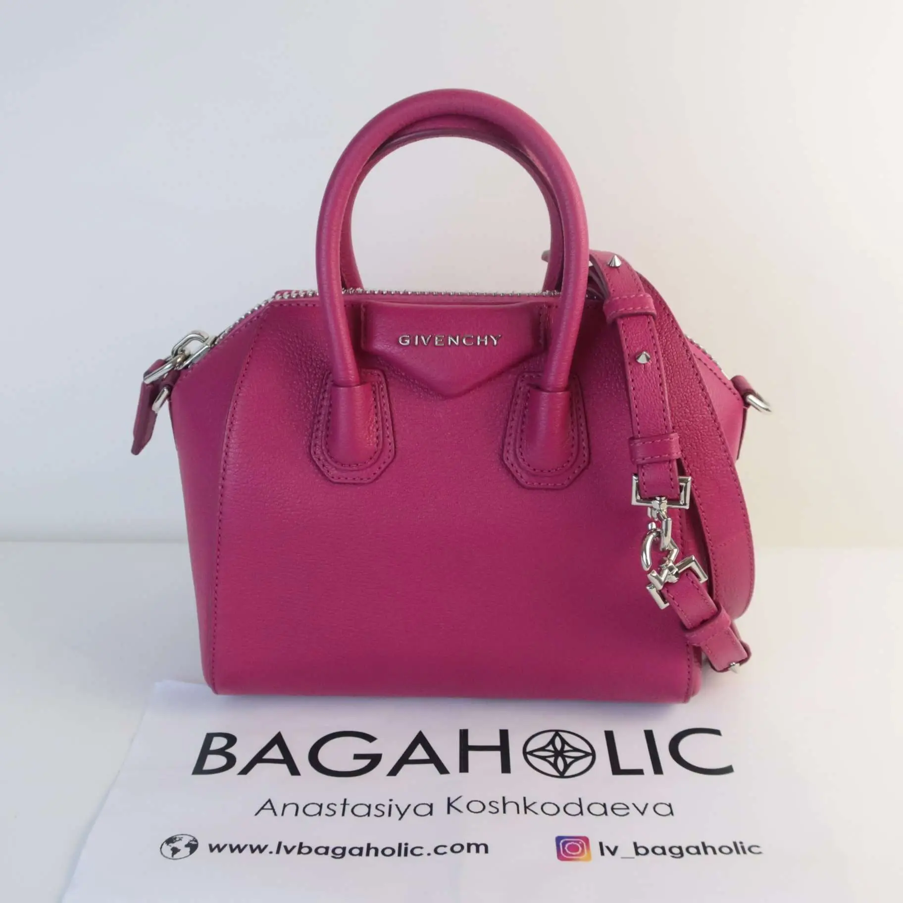 Givenchy Fuchsia Leather Mini Antigona Satchel - Image 3