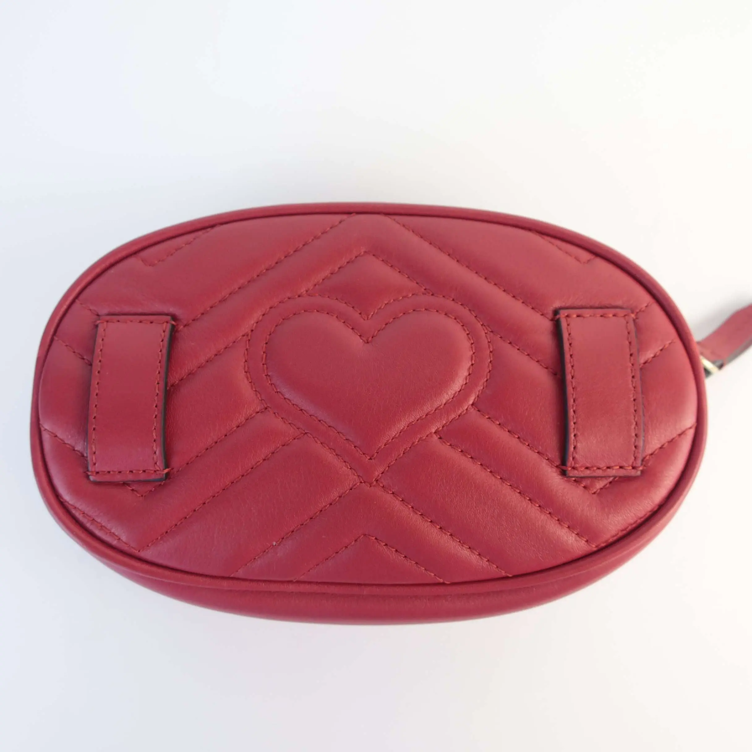 Gucci Red Quilted Leather GG Marmont Waist Belt Bag - Image 4