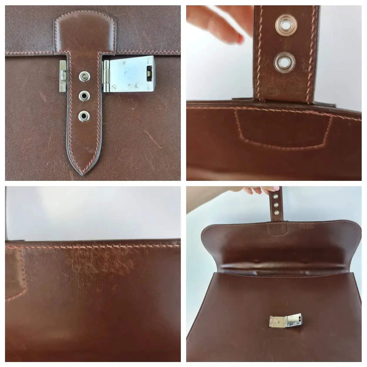 Hermes Brown Leather Sac a Depeche 40 Briefcase Bag G Square (2003) - Image 9