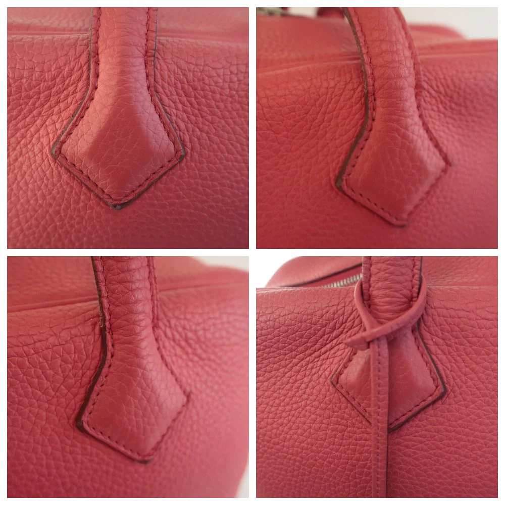 Hermes Rose Jaipur Taurillion Clemence O Square (2011) PHW Victoria II Handbag - Image 10