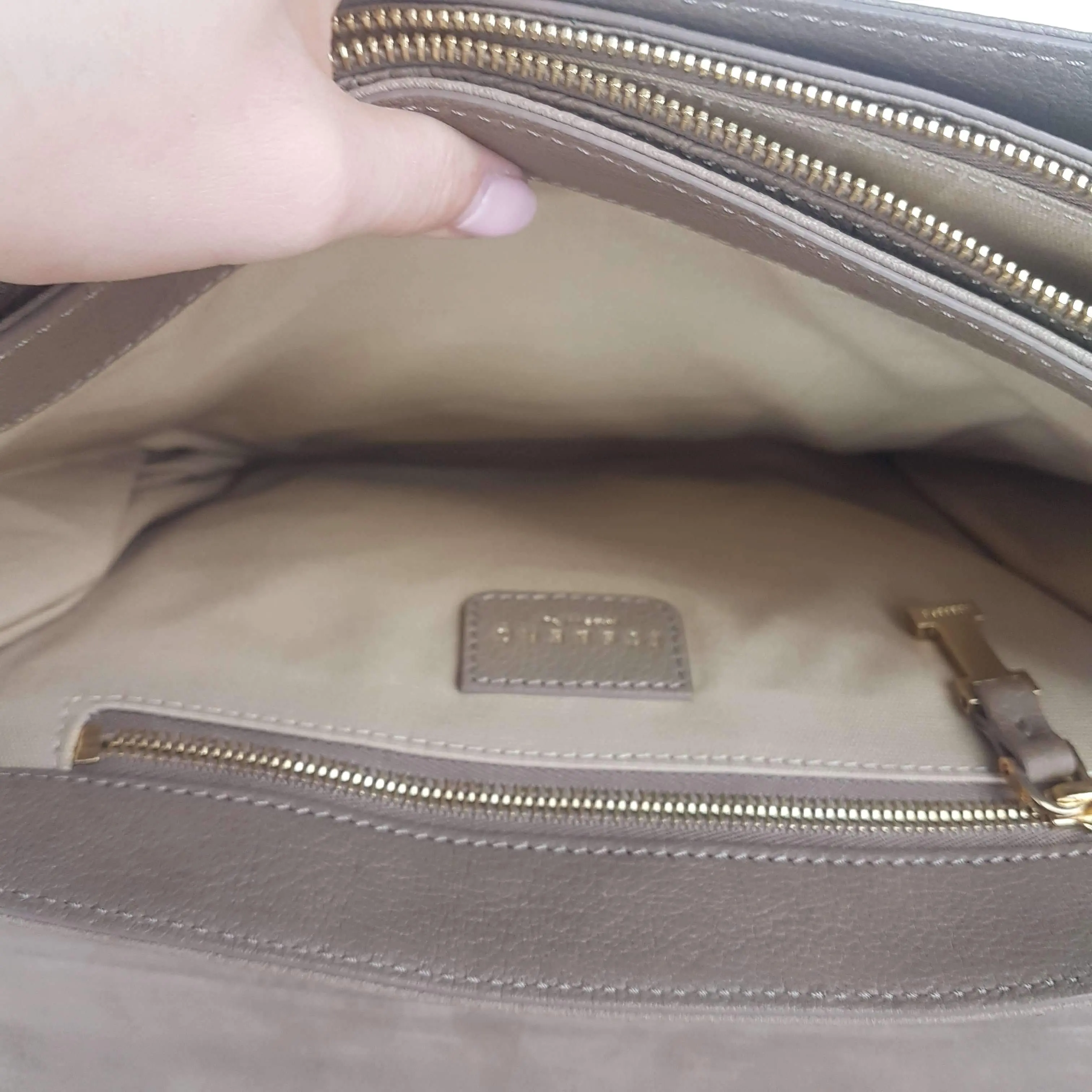 Iceberg Beige Leather Handbag with Chamois parts - Image 33