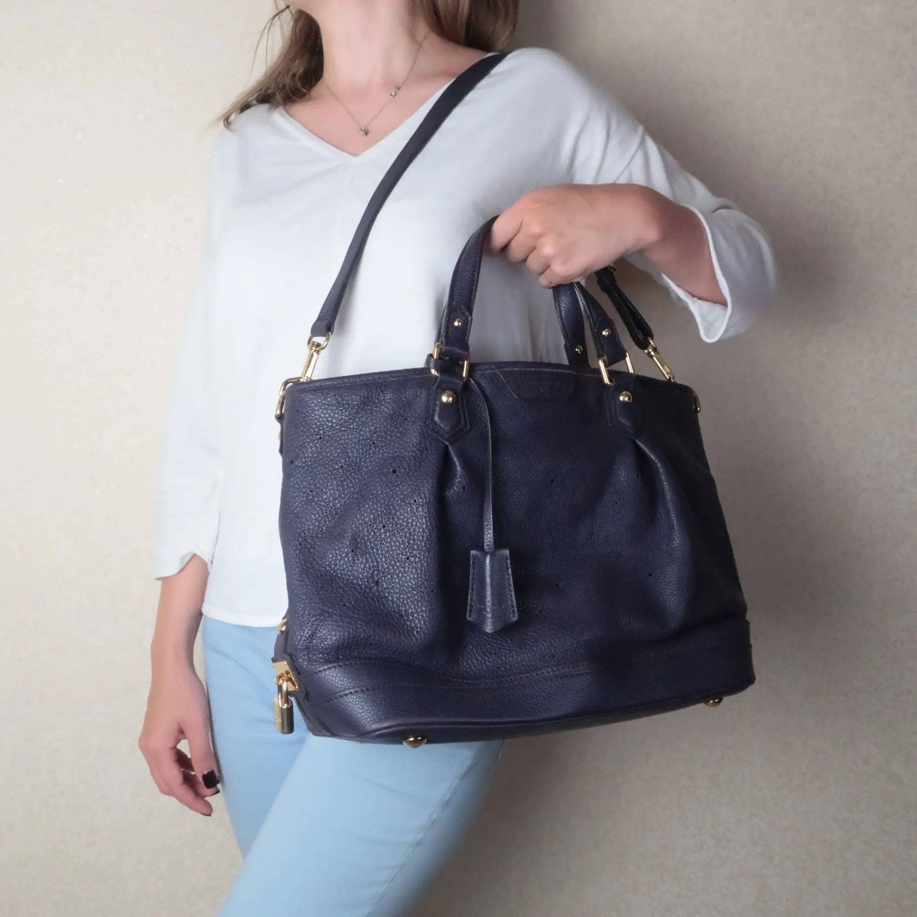 Louis Vuitton Aube Violet Mahina Leather Stellar PM bag