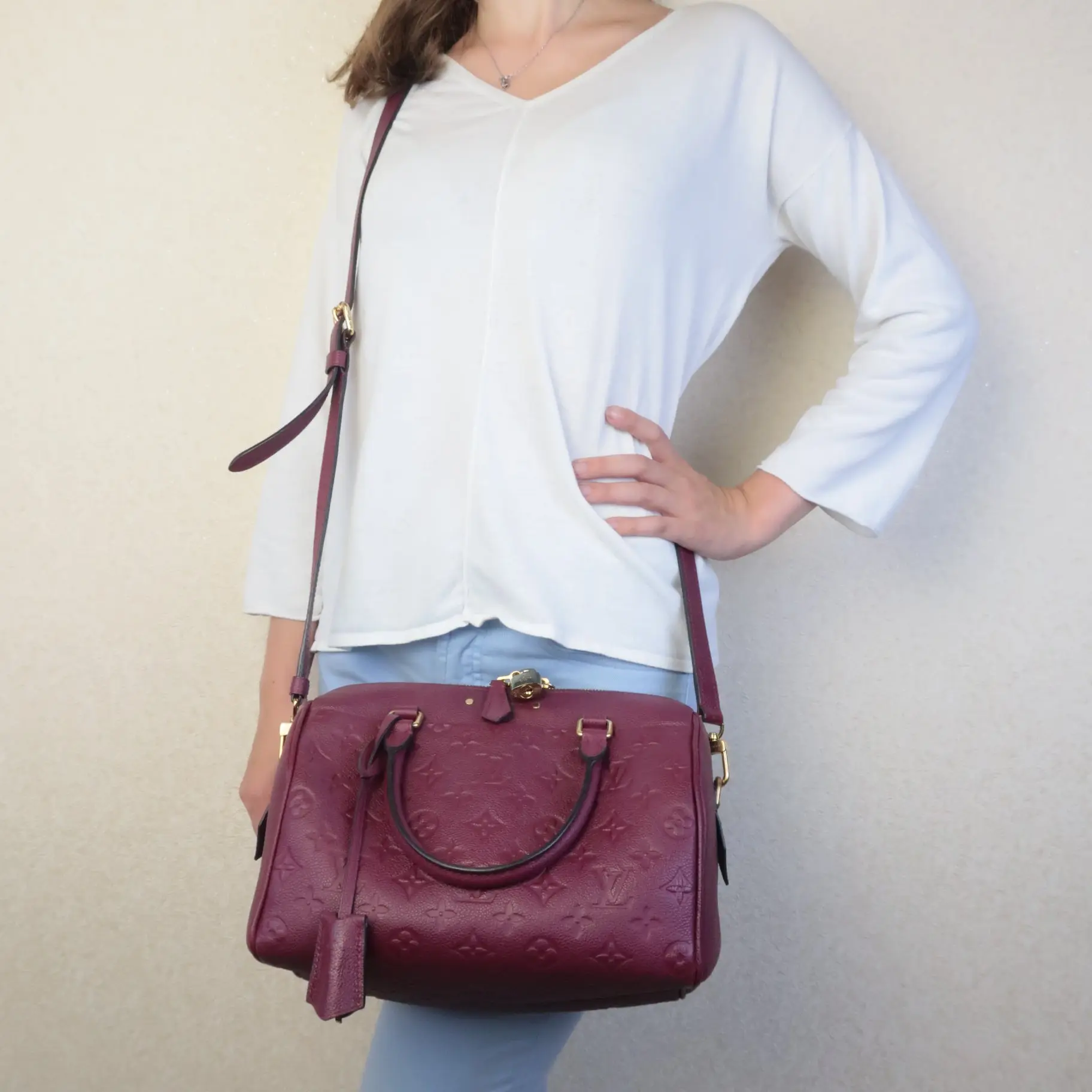 Louis Vuitton Aurore Speedy Bandouliere 25 Bag