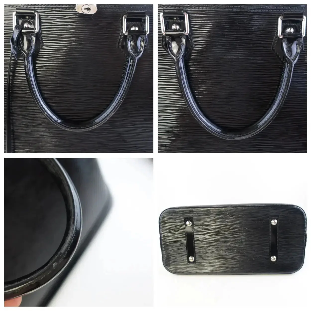 Louis Vuitton Black Epi Electric Leather Alma MM Bag (612) - Image 23