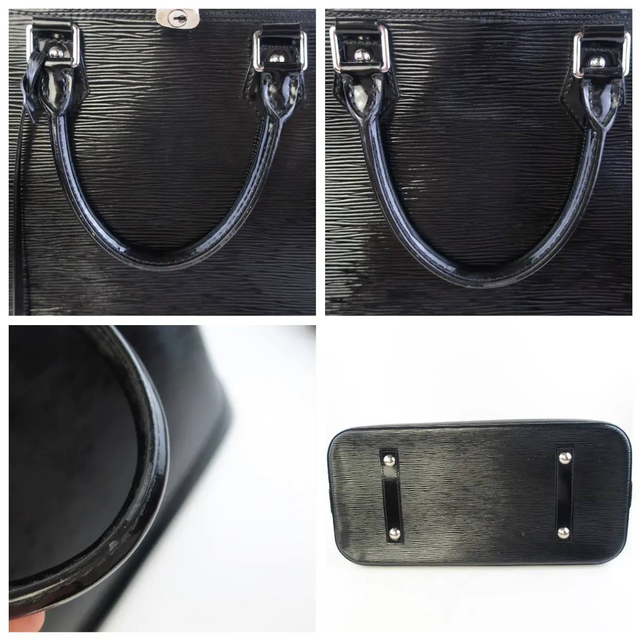 Louis Vuitton Black Epi Electric Leather Alma MM Bag (612) - Image 37